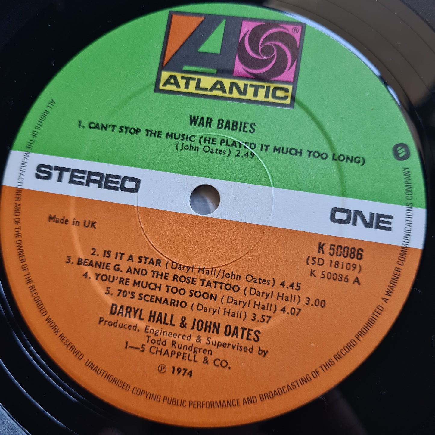 Daryl Hall & John Oates – War Babies - 1974 (UK Pressing) - Vinyl Record LP