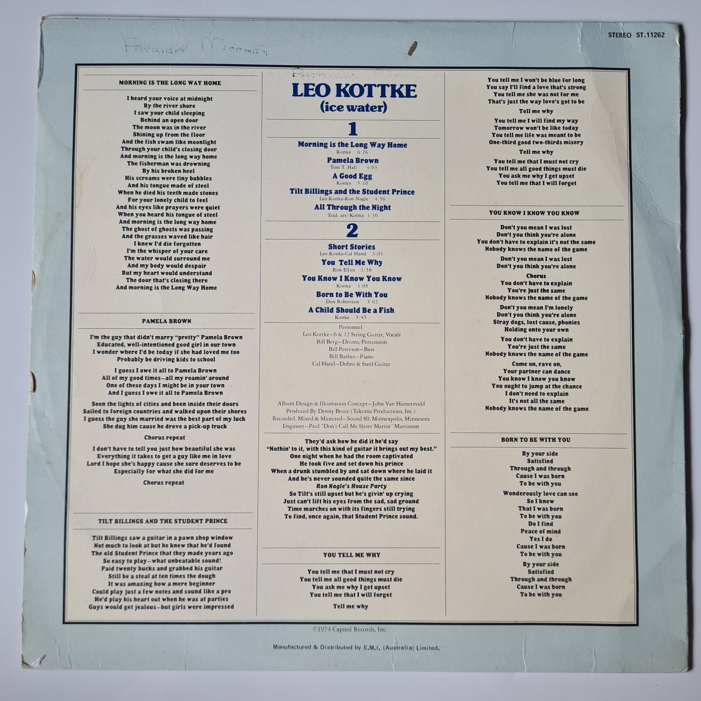 Leo Kottke – Ice Water - 1974 - Vinyl Record LP