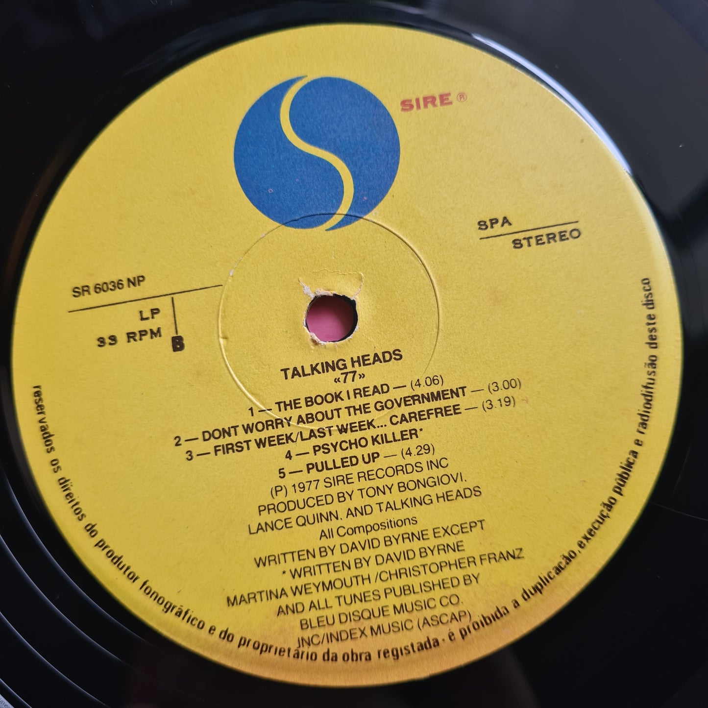 Talking Heads – Talking Heads: 77 - 1977 (Portuguese Pressing) - Vinyl Record LP