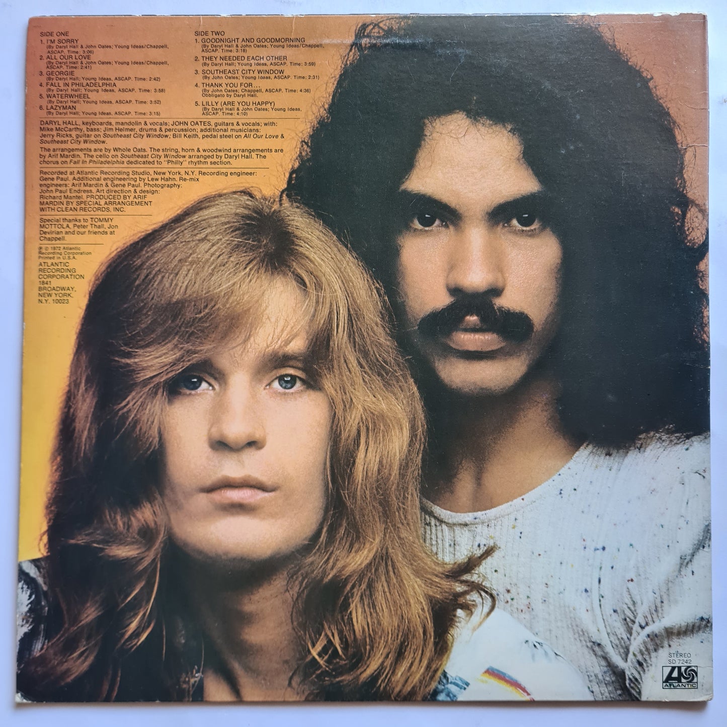 Daryl Hall & John Oates – Whole Oats - 1972 - Vinyl Record LP