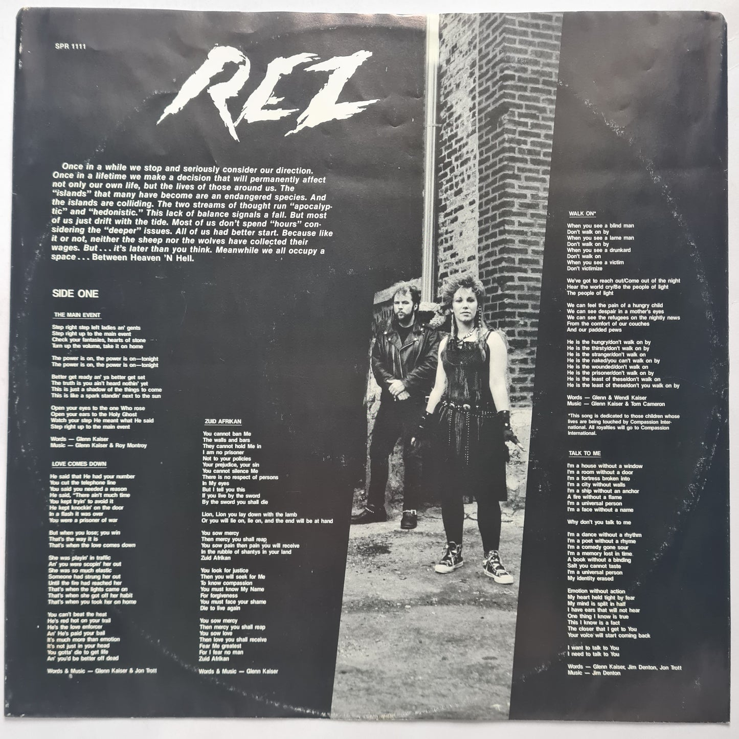 REZ (Resurrection Band) – Between Heaven 'N Hell - 1985 - Vinyl Record LP