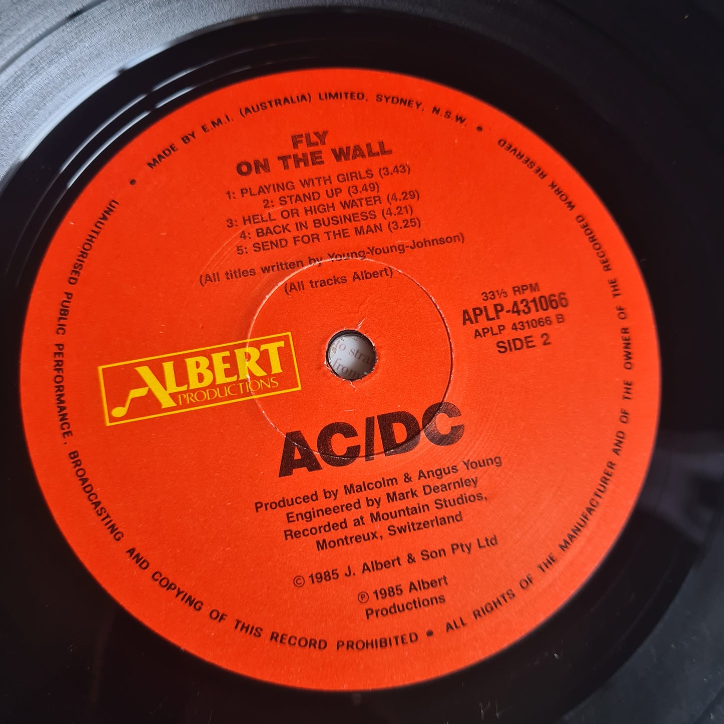 AC/DC – Fly On The Wall - 1985 (1st Australian Pressing) - Vinyl Record LP
