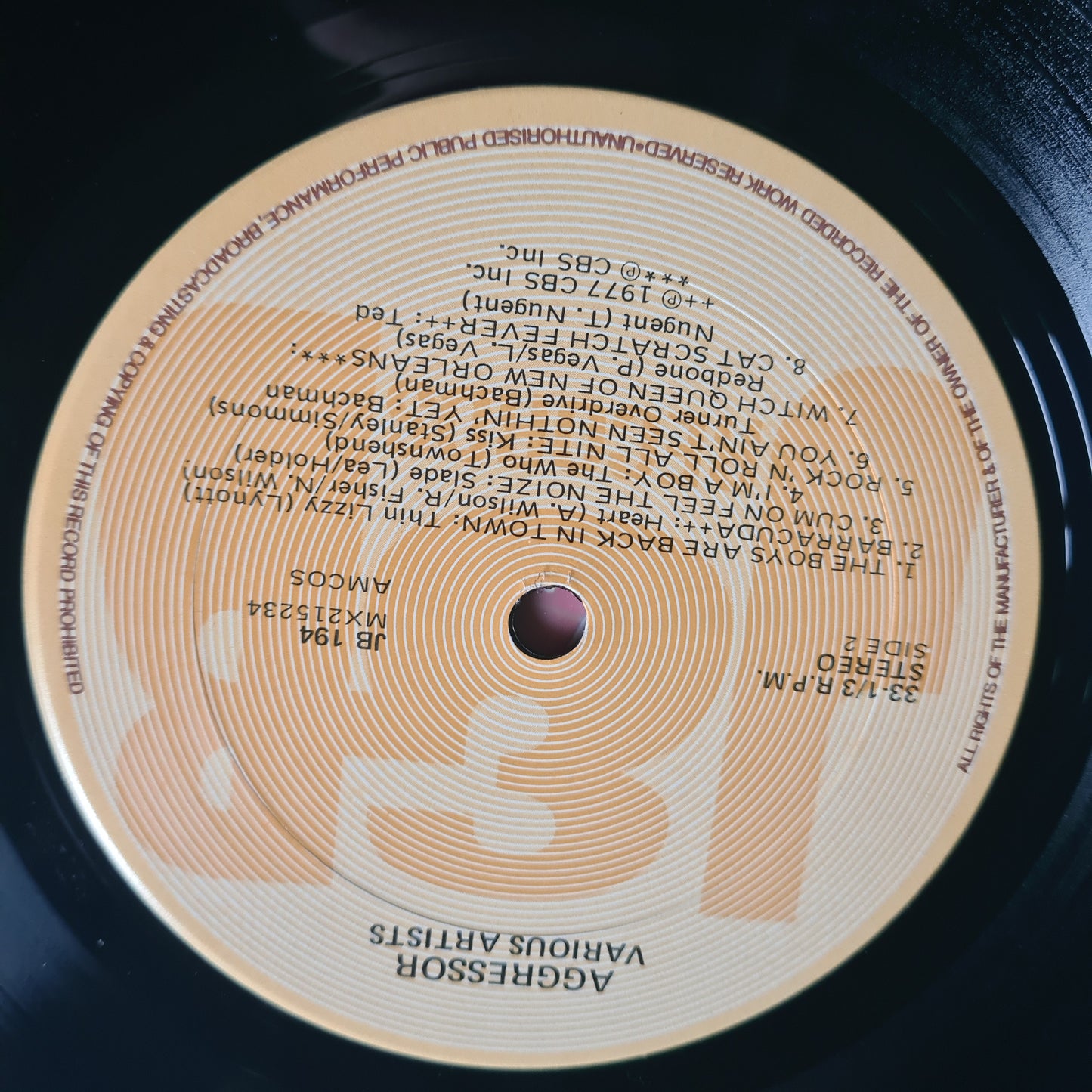 Various Artists (KISS,Thin Lizzy,Toto, etc) – Rock Legends Volume One : The Aggressor - 1985 - Vinyl Record LP