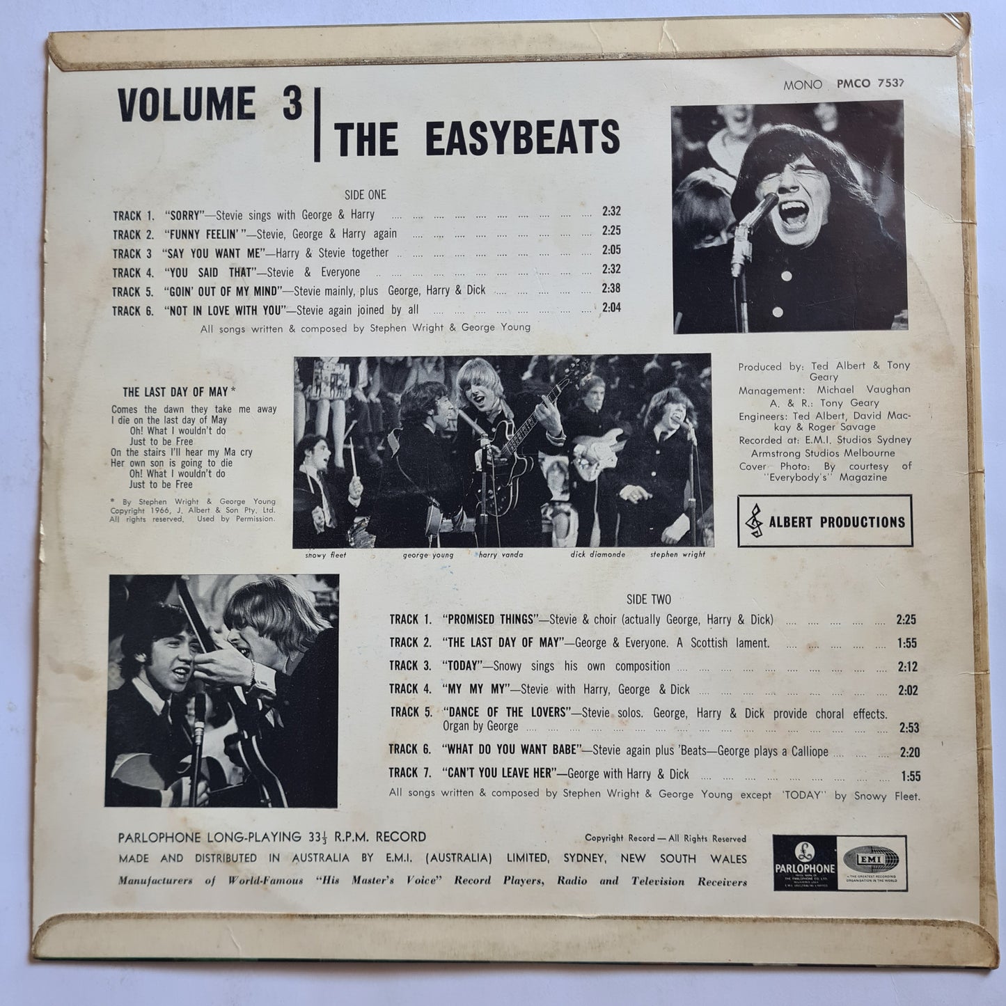 The Easybeats – Volume 3 - 1966 (First MONO Australian Pressing)- Vinyl Record LP - RARE