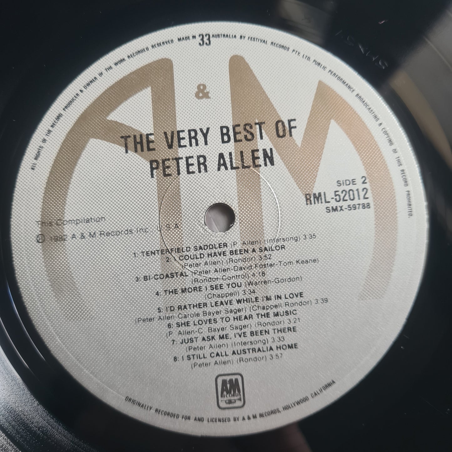 Peter Allen – The Very Best Of.... Peter Allen - 1982 - Vinyl Record LP