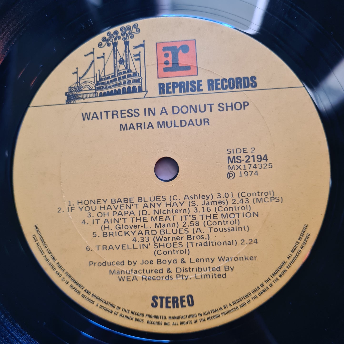 Maria Muldaur – Waitress In The Donut Shop - 1974 - Vinyl Record LP