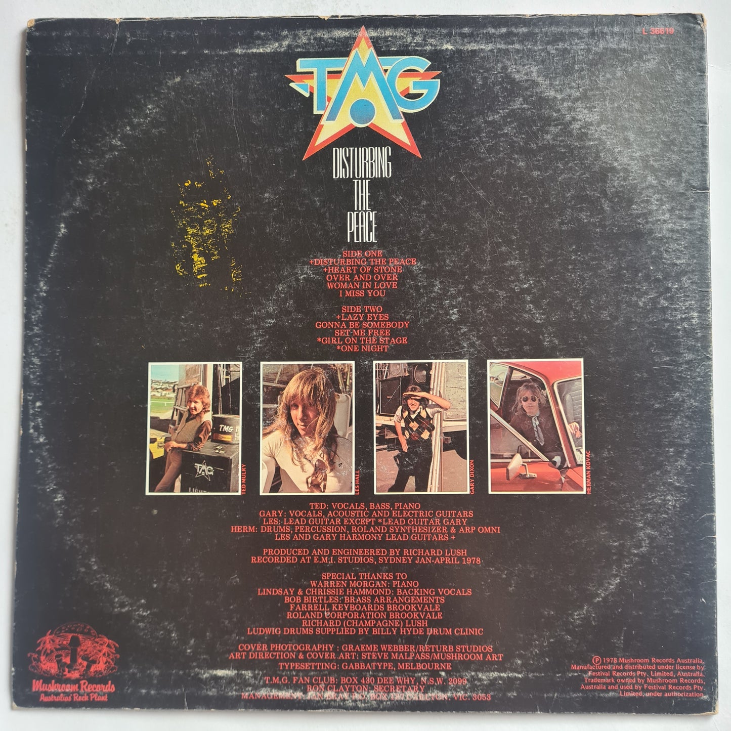 Ted Mulry Gang (T.M.G)– Disturbing The Peace - 1978 - Vinyl Record LP