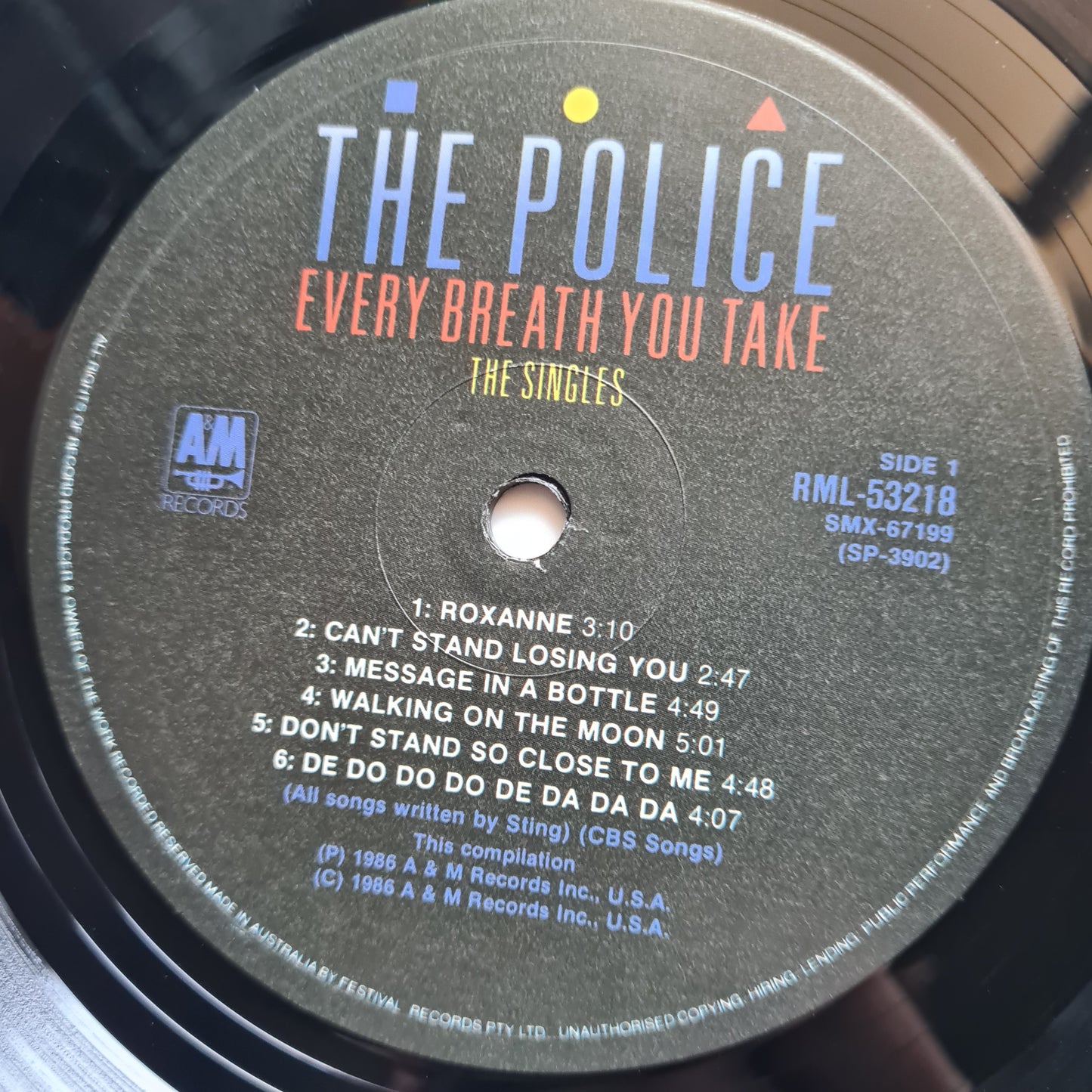 The Police – Every Breath You Take: The Singles (Greatest Hits) - 1986 - Vinyl Record LP