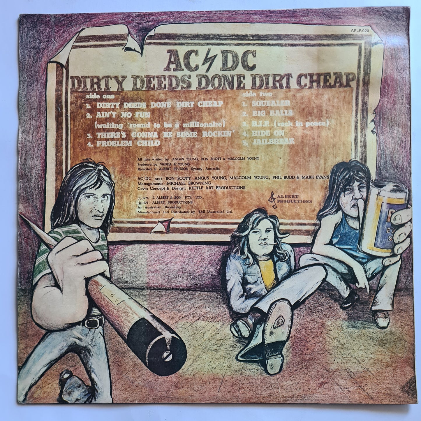 AC/DC – Dirty Deeds Done Dirt Cheap - 1976 (2nd Blue Label Australian Pressing) - Vinyl Record LP