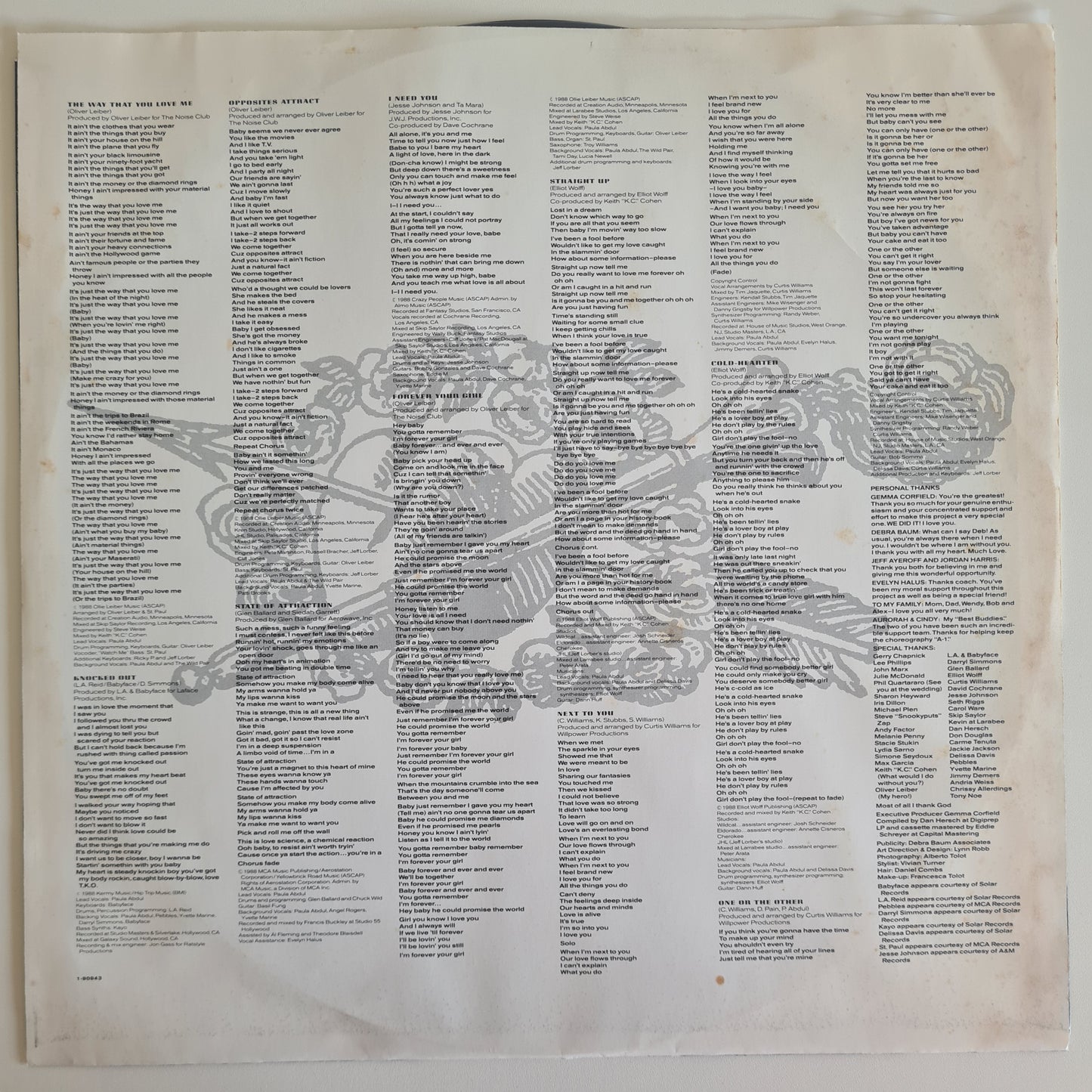 Paula Abdul – Forever Your Girl - 1988 - Vinyl Record LP