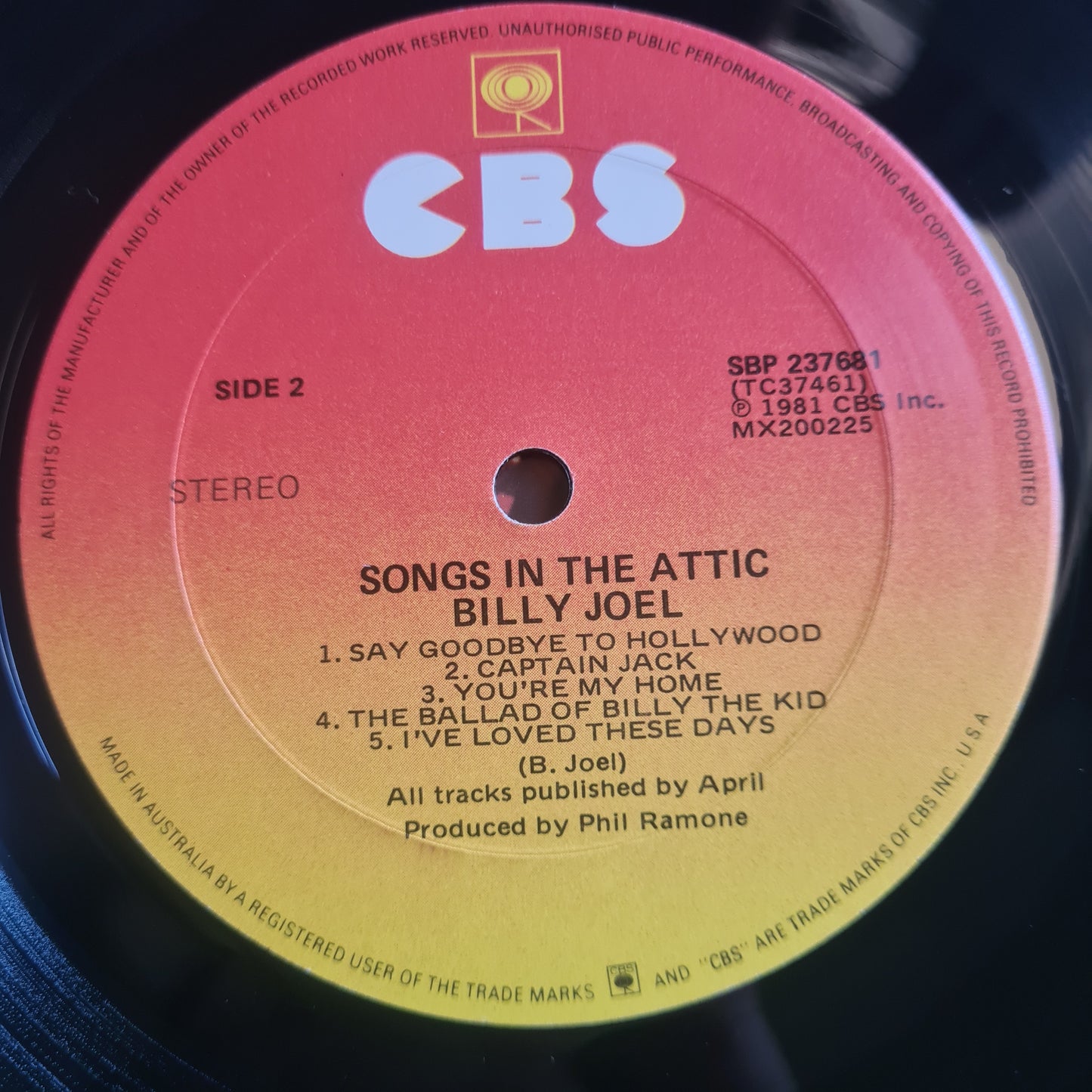 Billy Joel – Songs In The Attic - 1981 (Gatefold) - Vinyl Record LP (near mint)