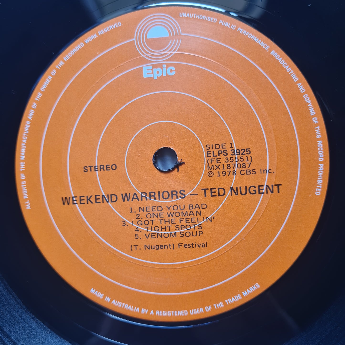 Ted Nugent – Weekend Warriors - 1978 - Vinyl Record LP