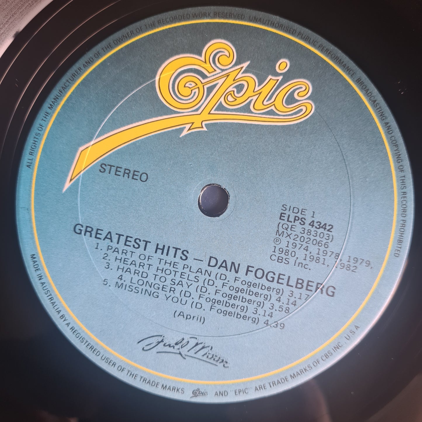 Dan Fogelberg – Greatest Hits - 1982 - Vinyl Record LP