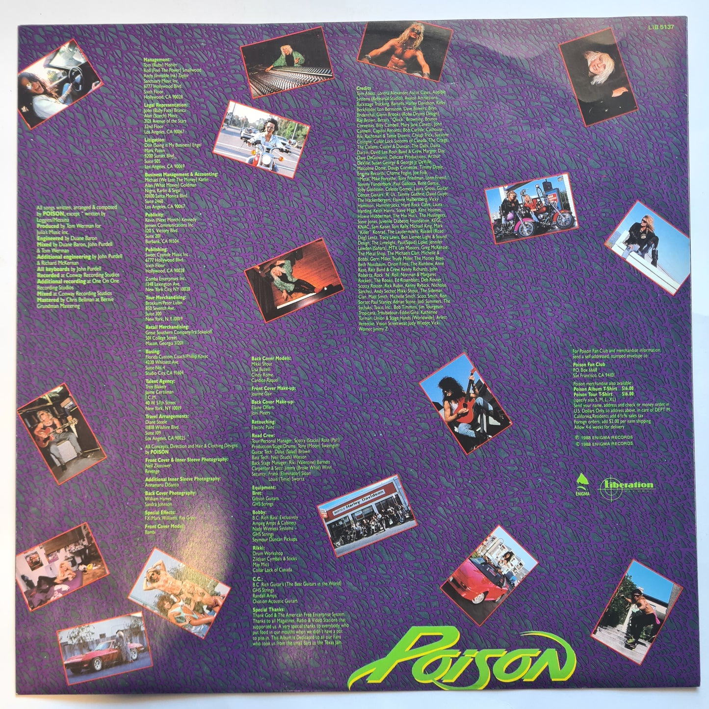 Poison – Open Up & Say... Ahh! - 1988 - Vinyl Record LP