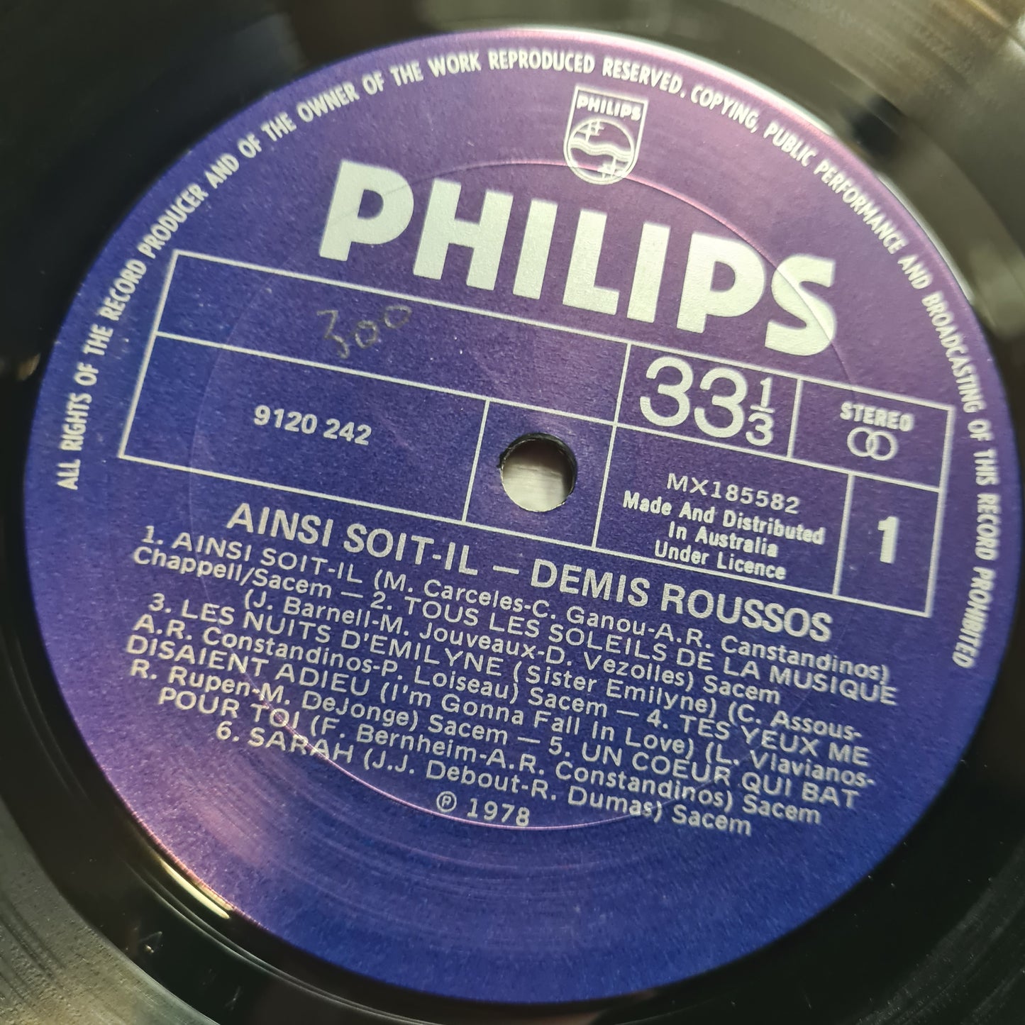 Demis Roussos  – "Ainsi Soit-il" - 1978 - Vinyl Record LP