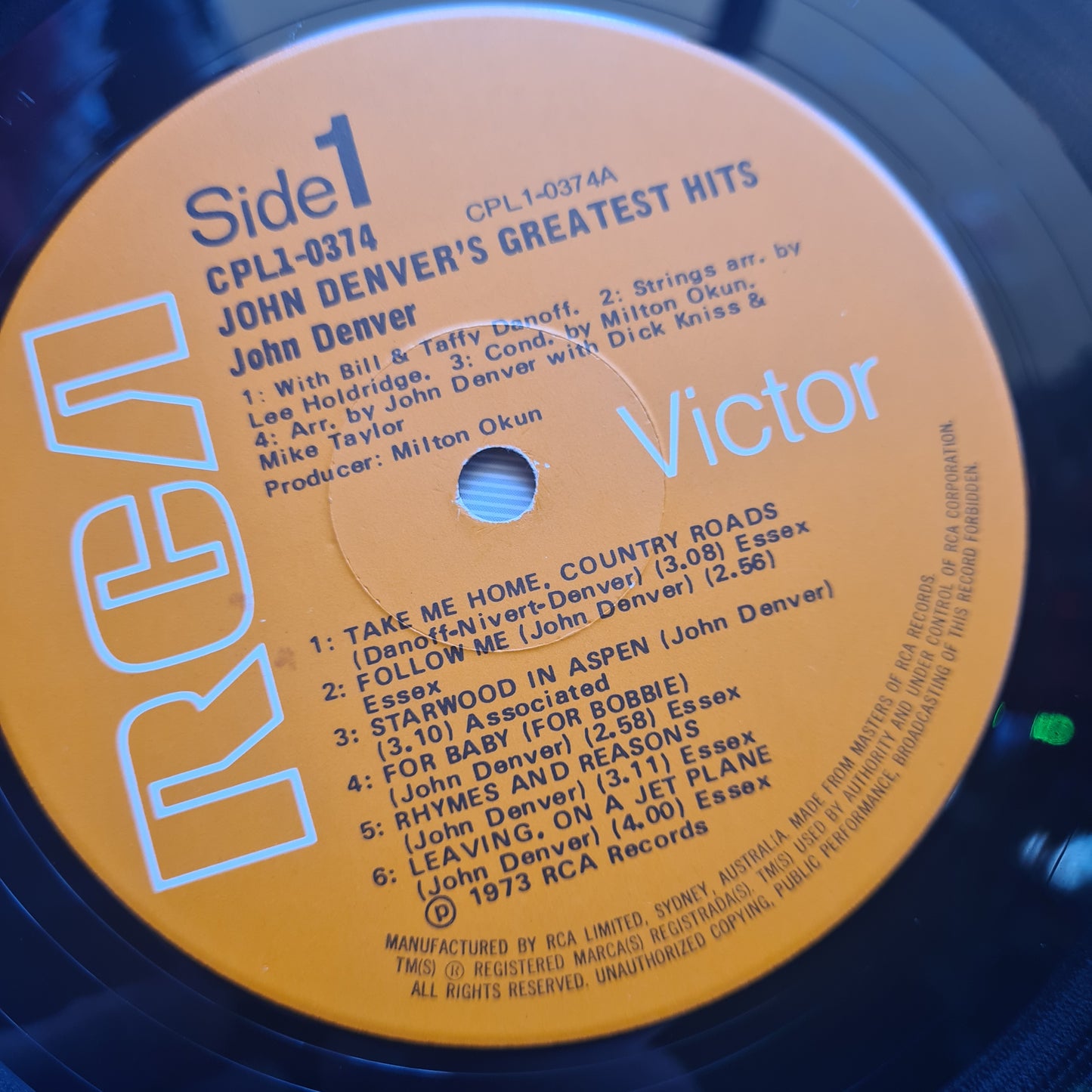 John Denver – John Denver's Greatest Hits - 1973 - Vinyl Record LP