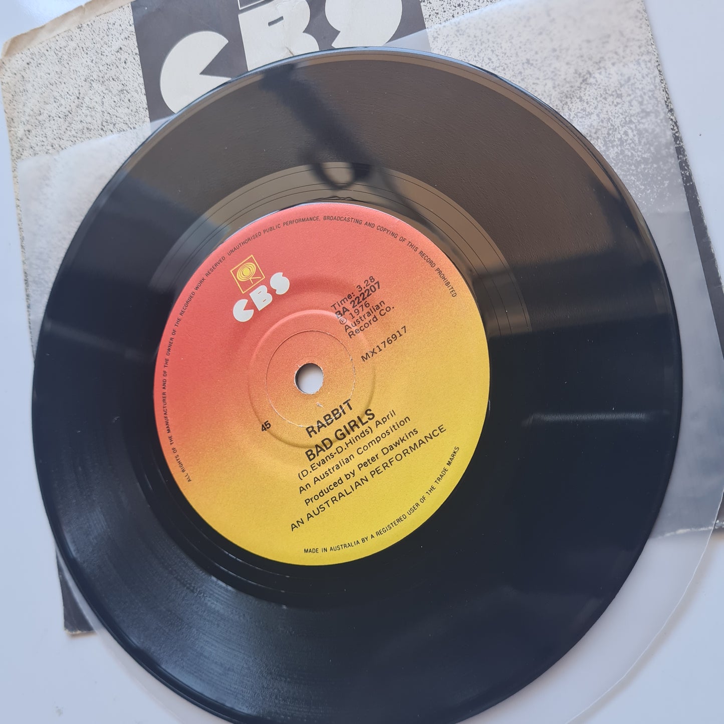 Rabbit – Wildfire/ Bad Girls - 1976 - Vinyl Record 7" Single 45