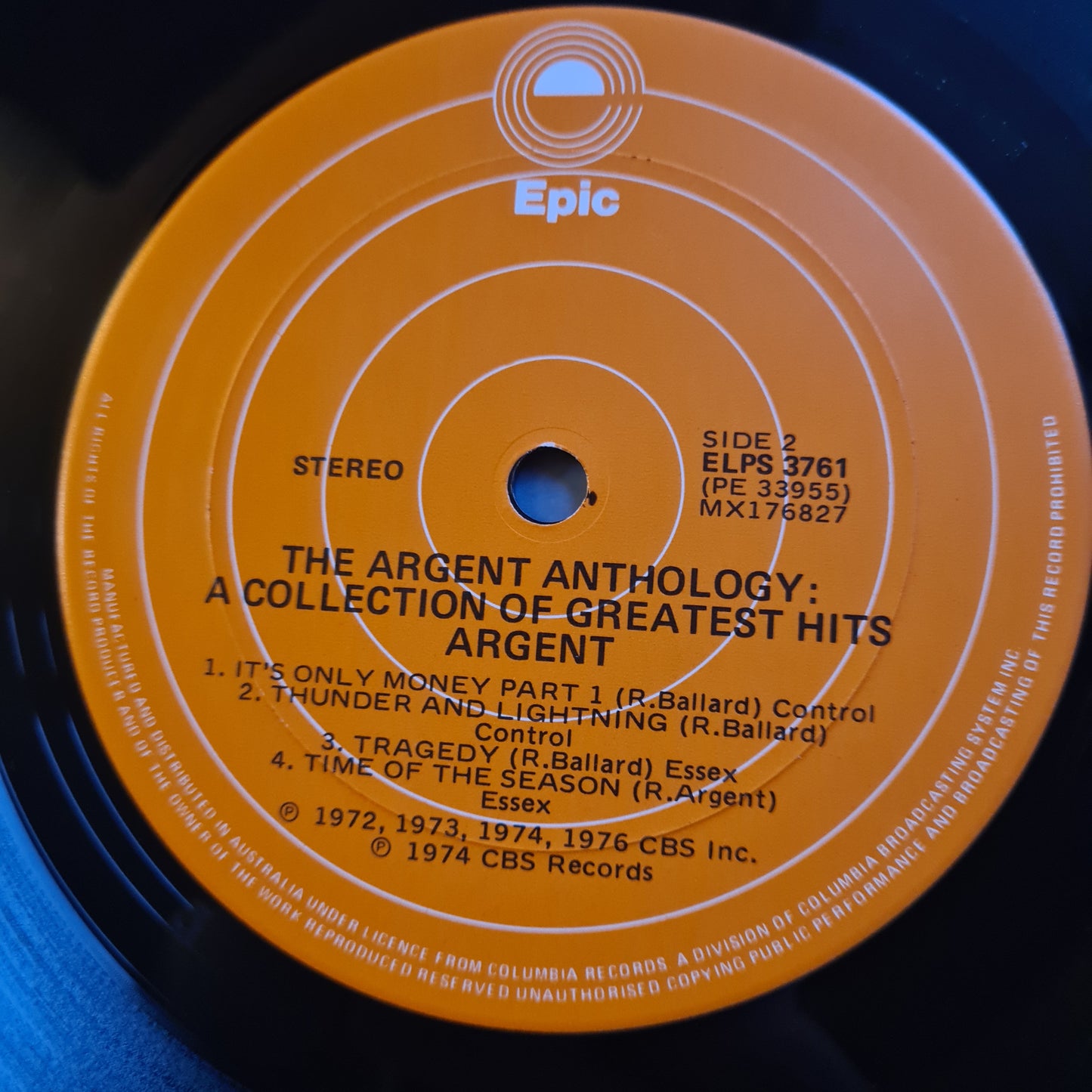 Argent – The Argent Anthology: A Collection Of Greatest Hits - 1976 - Vinyl Record LP