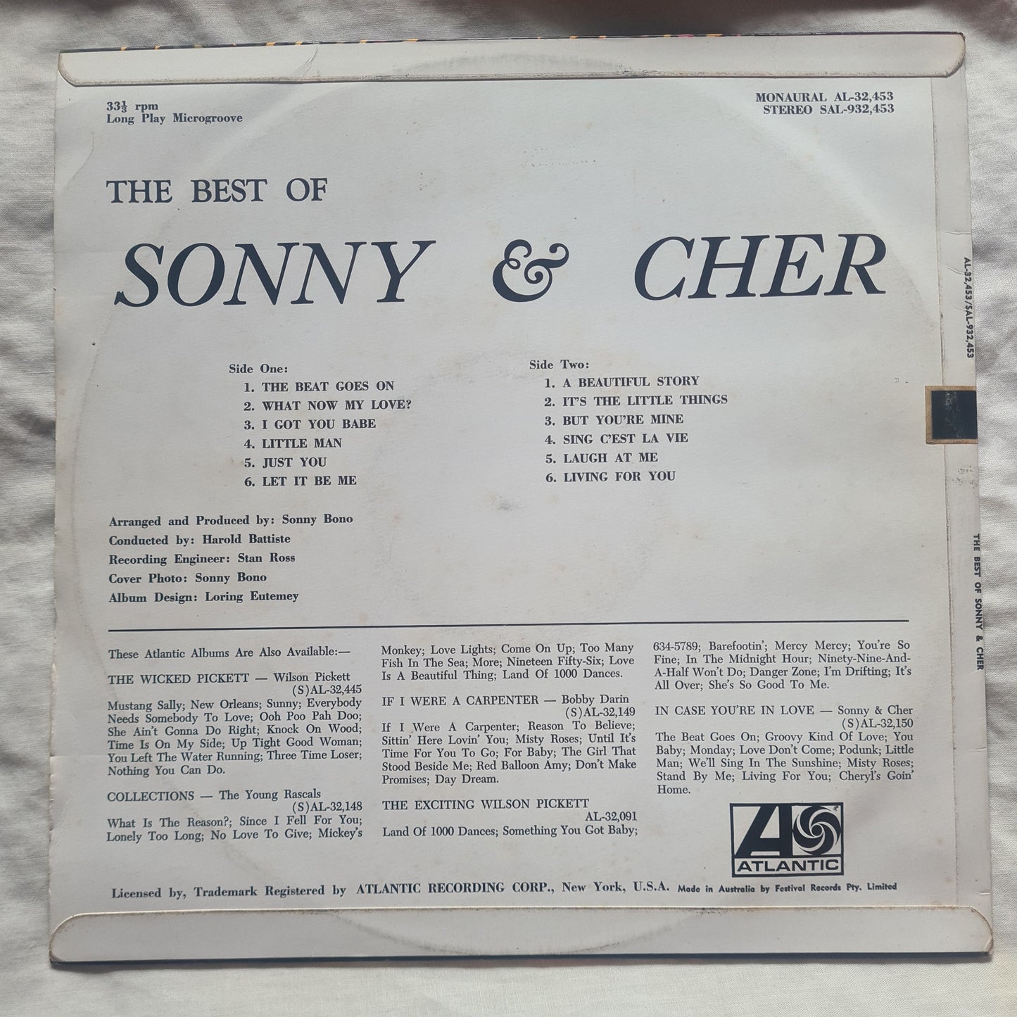 Sonny & Cher– The Best Of Sonny & Cher - 1967 - Vinyl Record