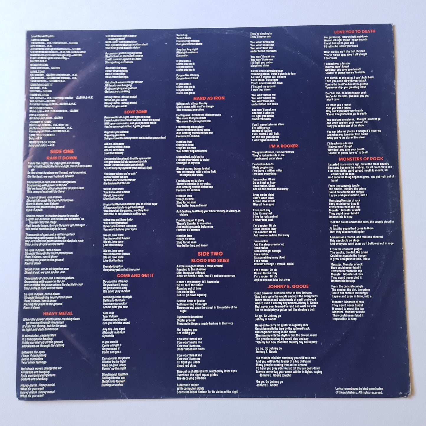 Judas Priest – Ram It Down - 1988 - Vinyl Record