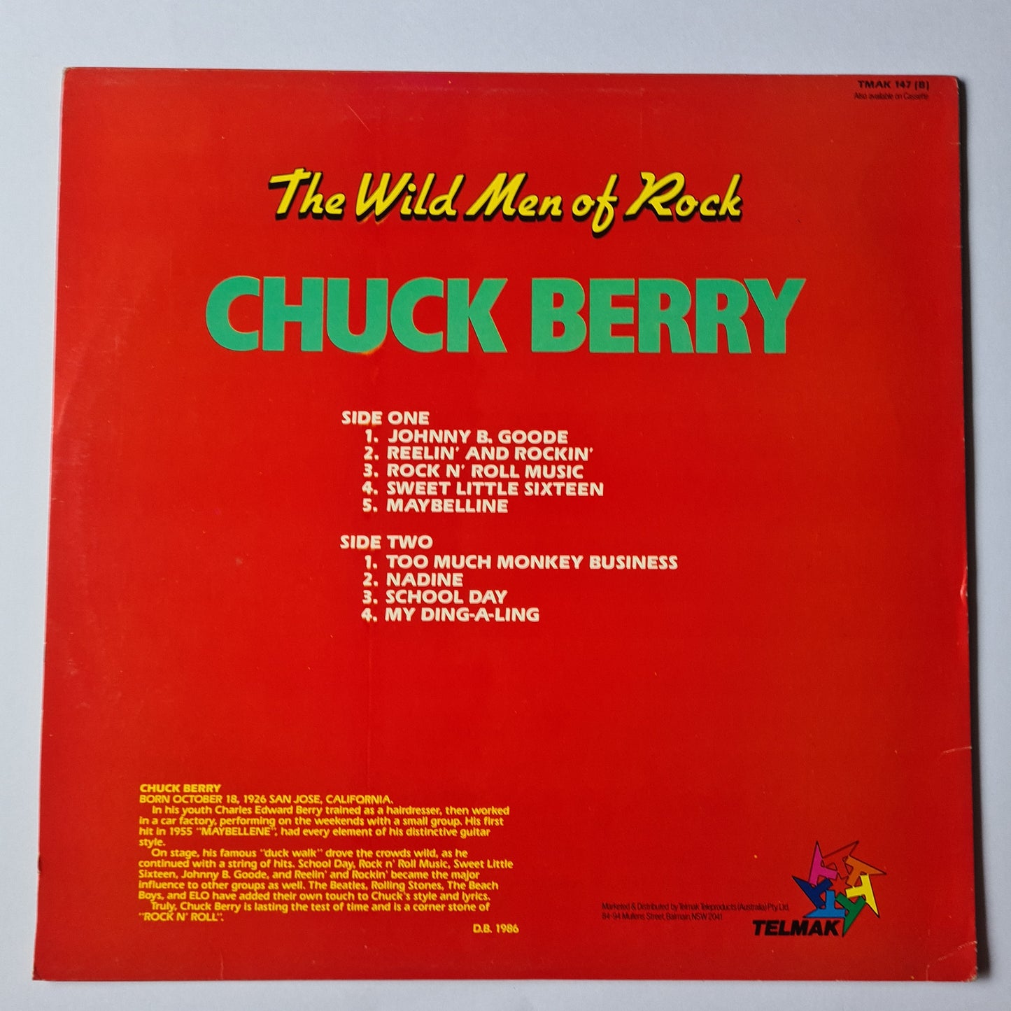 Chuck Berry – The Wild Men Of Rock (Greatest Hits) - 1986 - Vinyl Record
