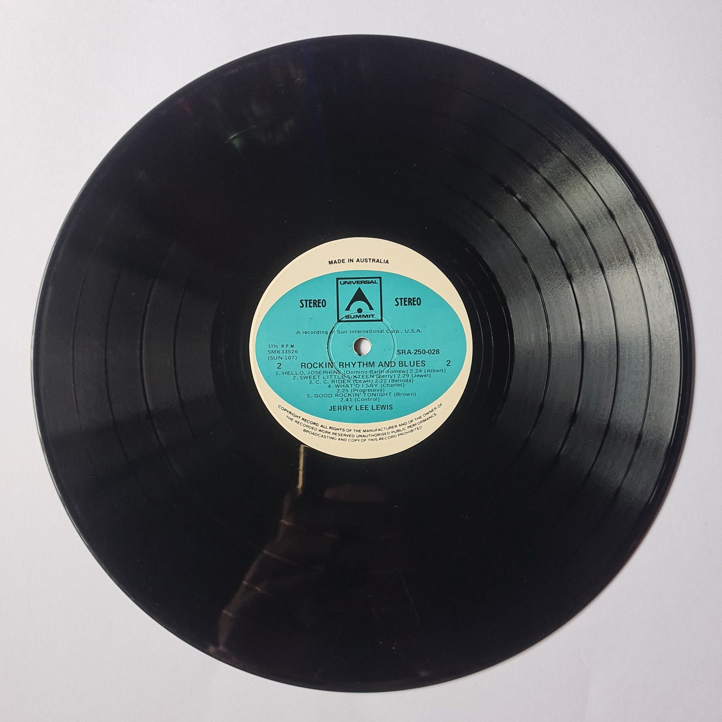 Jerry Lee Lewis– Rockin' Rhythm & Blues - 1969 - Vinyl Record