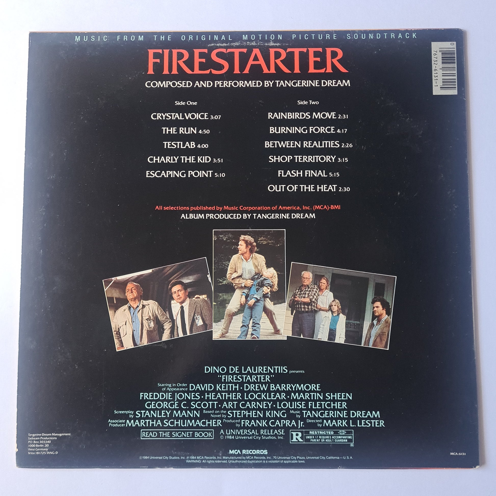 Tangerine Dream Firestarter The Original Movie Soundtrack 1984