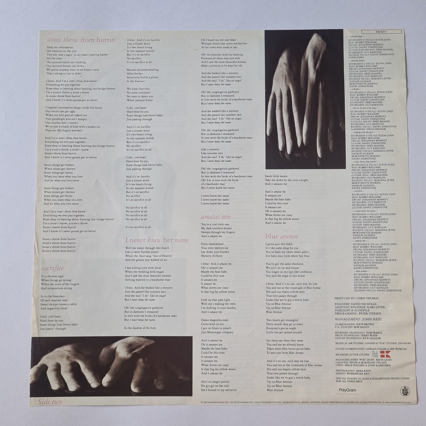 Elton John – Sleeping With The Past - 1989 - Vinyl Record