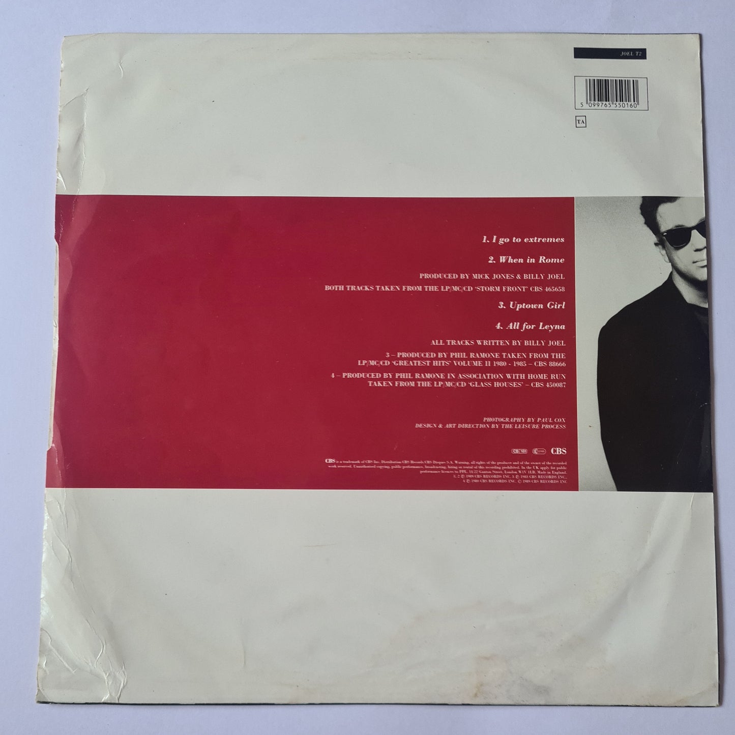 Billy Joel – I Go To Extremes (12" Single) - 1989 - Vinyl Record