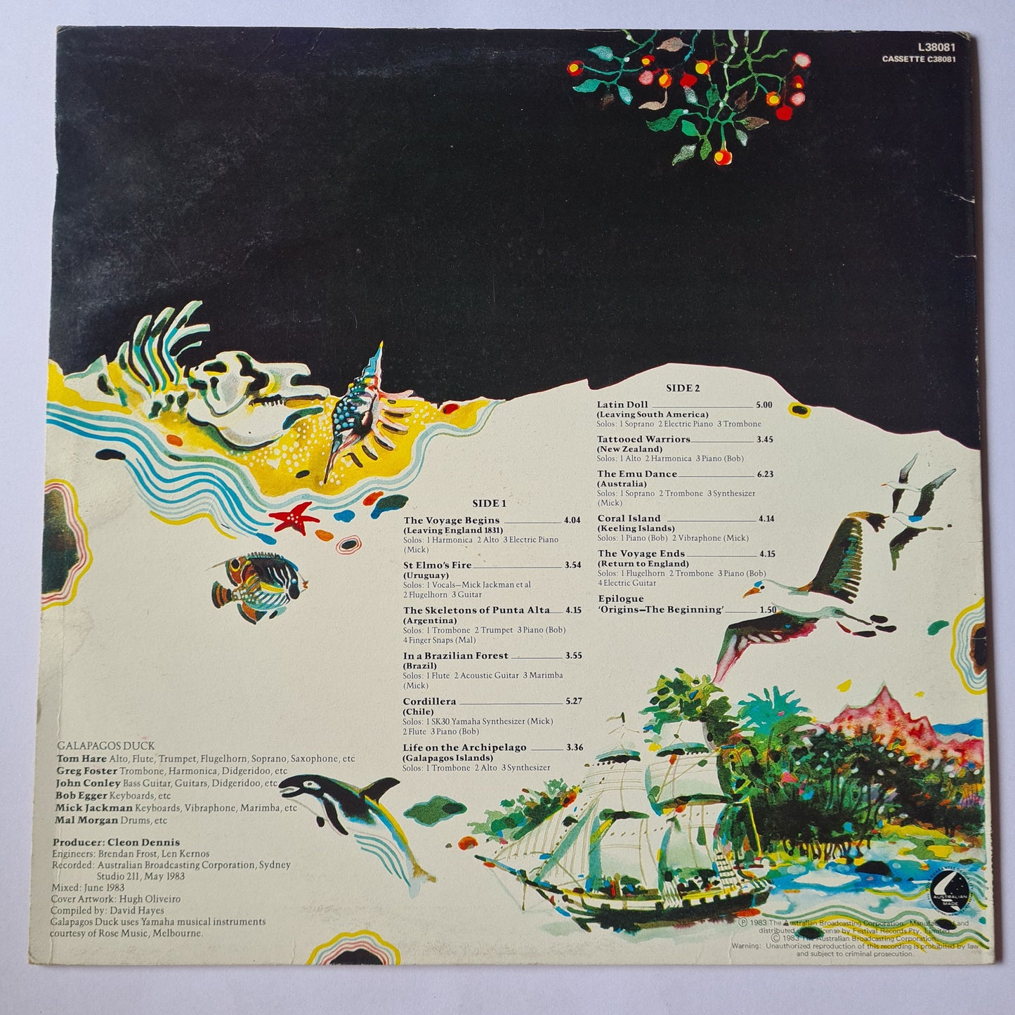 Galapagos Duck – The Voyage Of The Beagle - 1983 - Vinyl Record