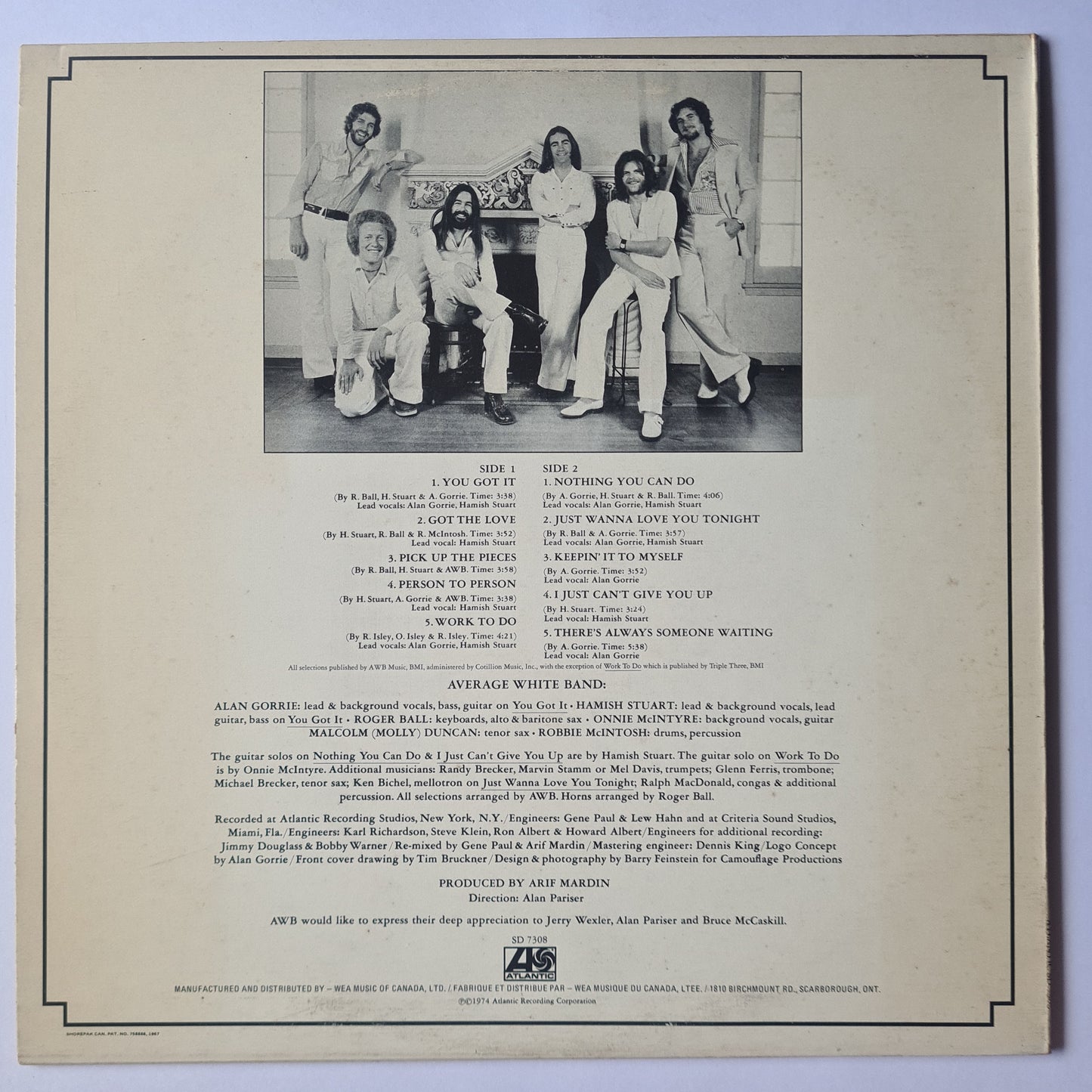 Average White Band – Average White Band - 1974 - Vinyl Record