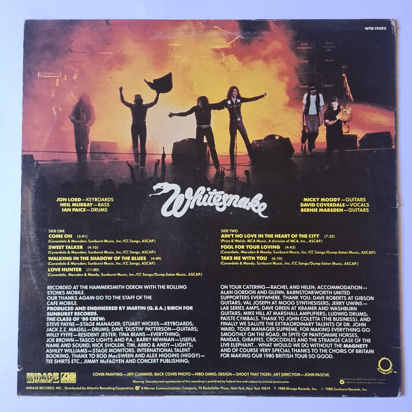 Whitesnake – Live... In The Heart Of The City - 1980 - Vinyl Record