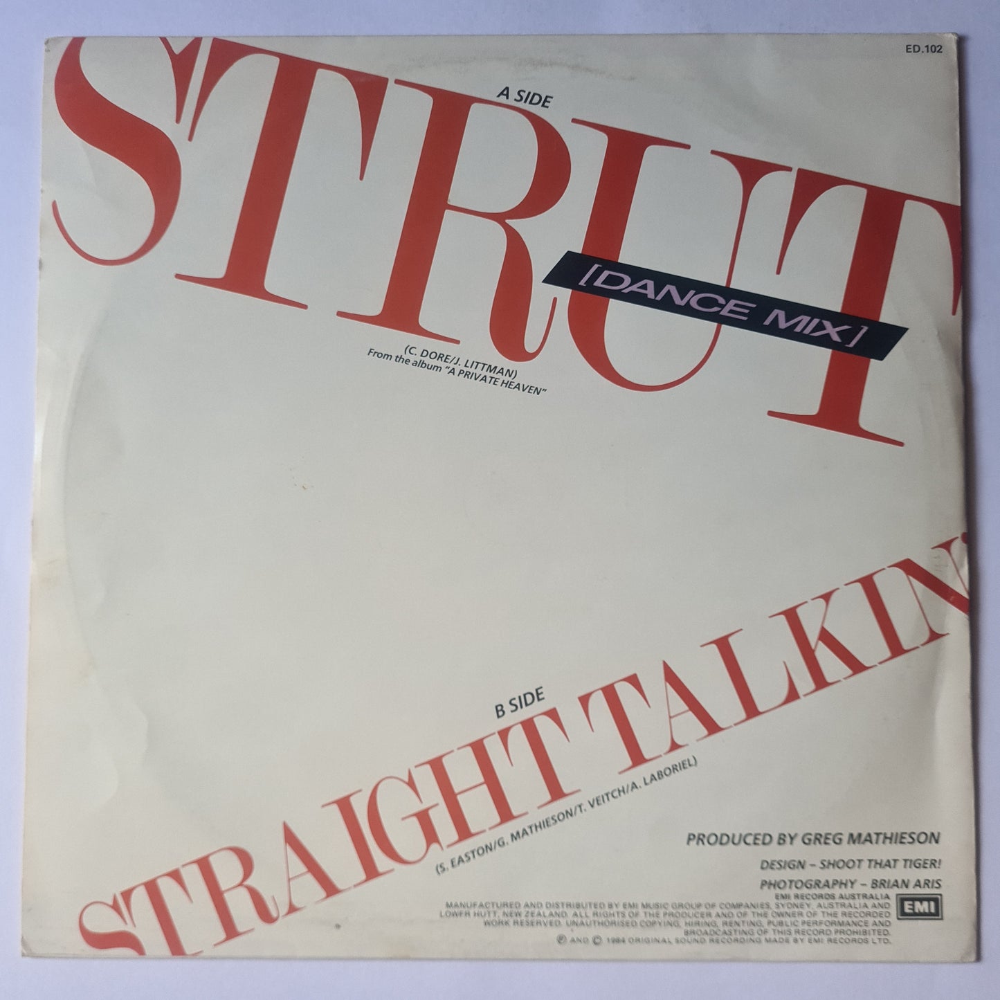Sheena Easton – Strut (Dance Mix: 12 Inch Single) - 1984 - Vinyl Record