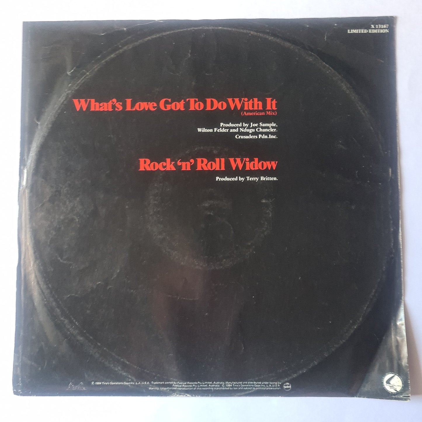 Tina Turner – What's Love Got To Do With It (American Mix: 12 Inch Single) - 1984 - Vinyl Record