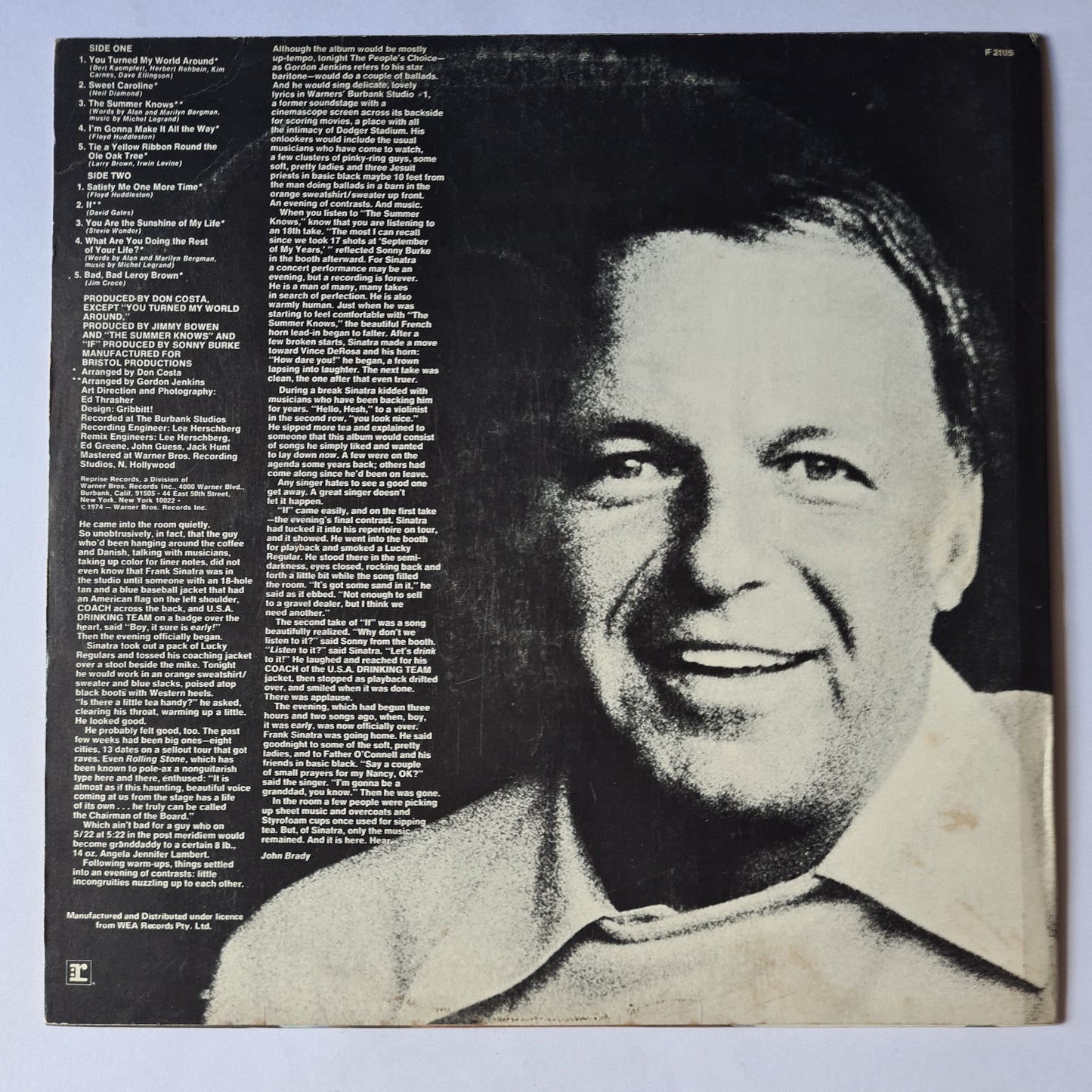 Frank Sinatra – Some Nice Things I've Missed - 1974 - Vinyl Record