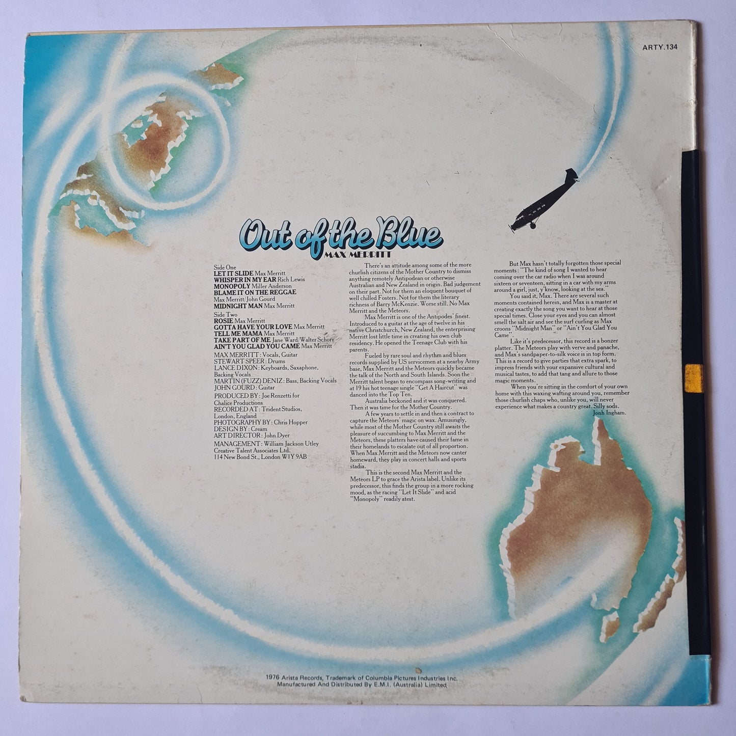Max Merritt – Out Of The Blue - 1976 - Vinyl Record