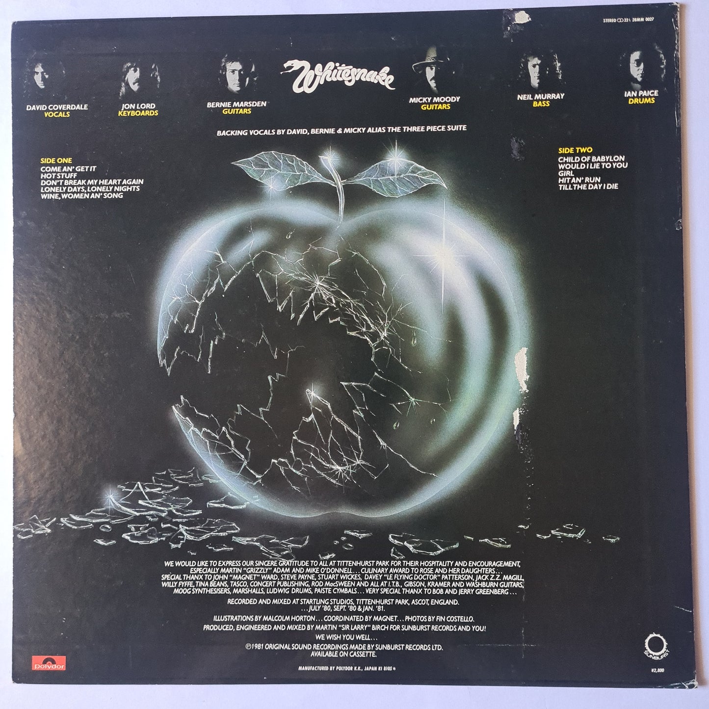 Whitesnake – Come An' Get It - 1981 - Vinyl Record