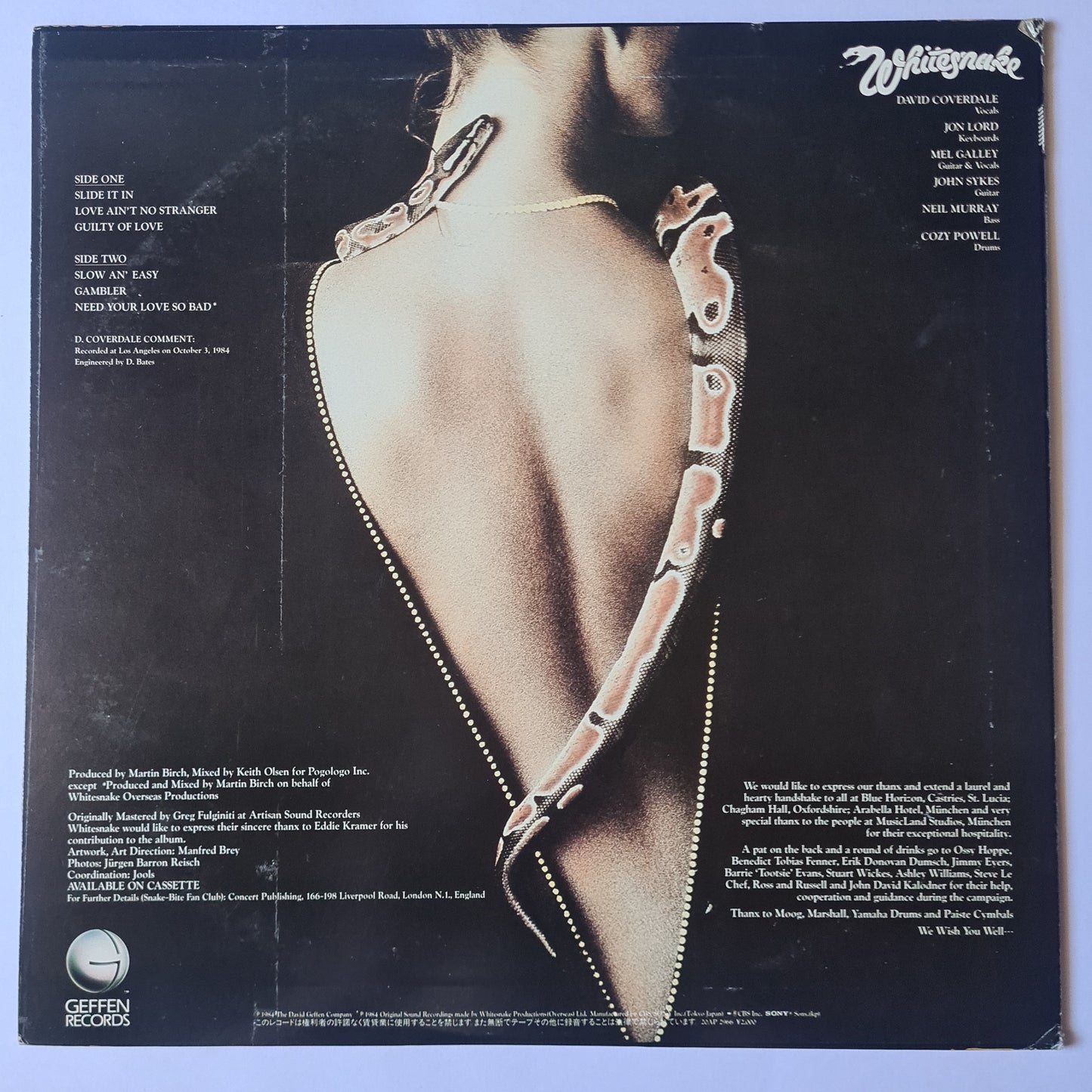 Whitesnake – Slide It In (American Remix Version) - 1984 - Vinyl Record