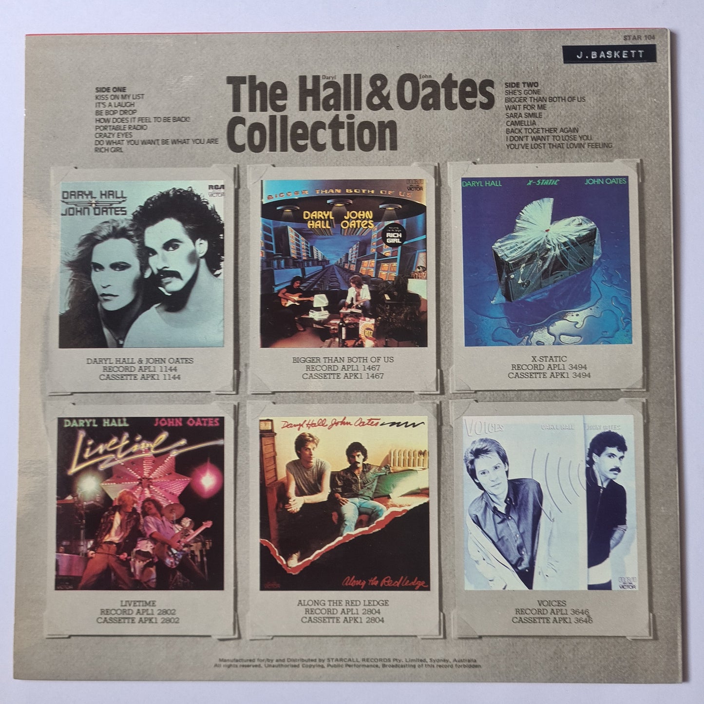 Hall & Oates – The Hall & Oates Collection: 16 Tracks - 1981 - Vinyl Record