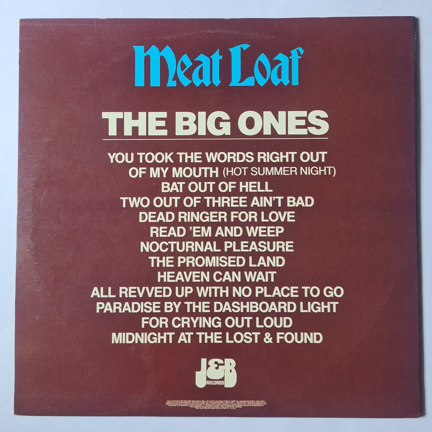 Meat Loaf – The Big Ones - 1984 - Vinyl Record