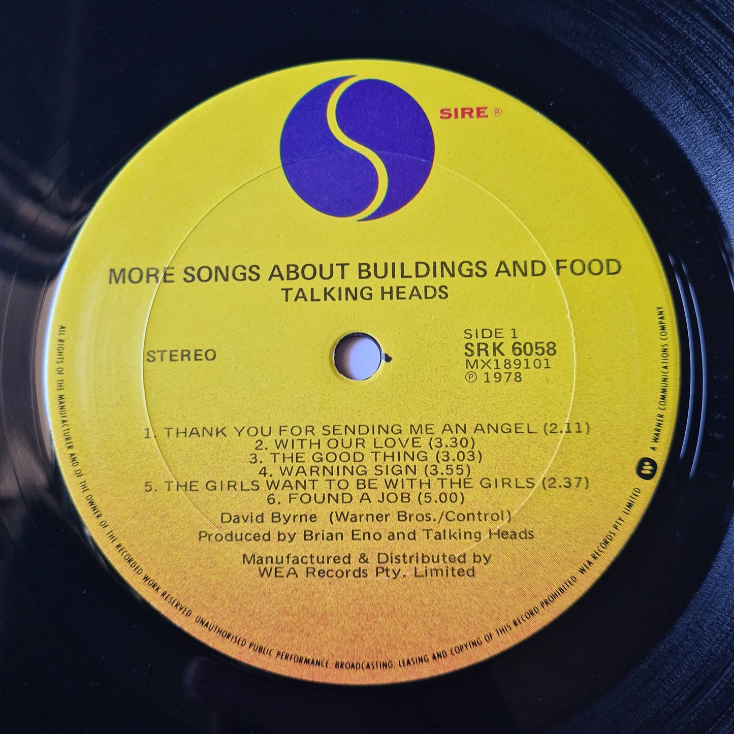 Talking Heads – More Songs About Buildings & Food - 1978 - Vinyl Record