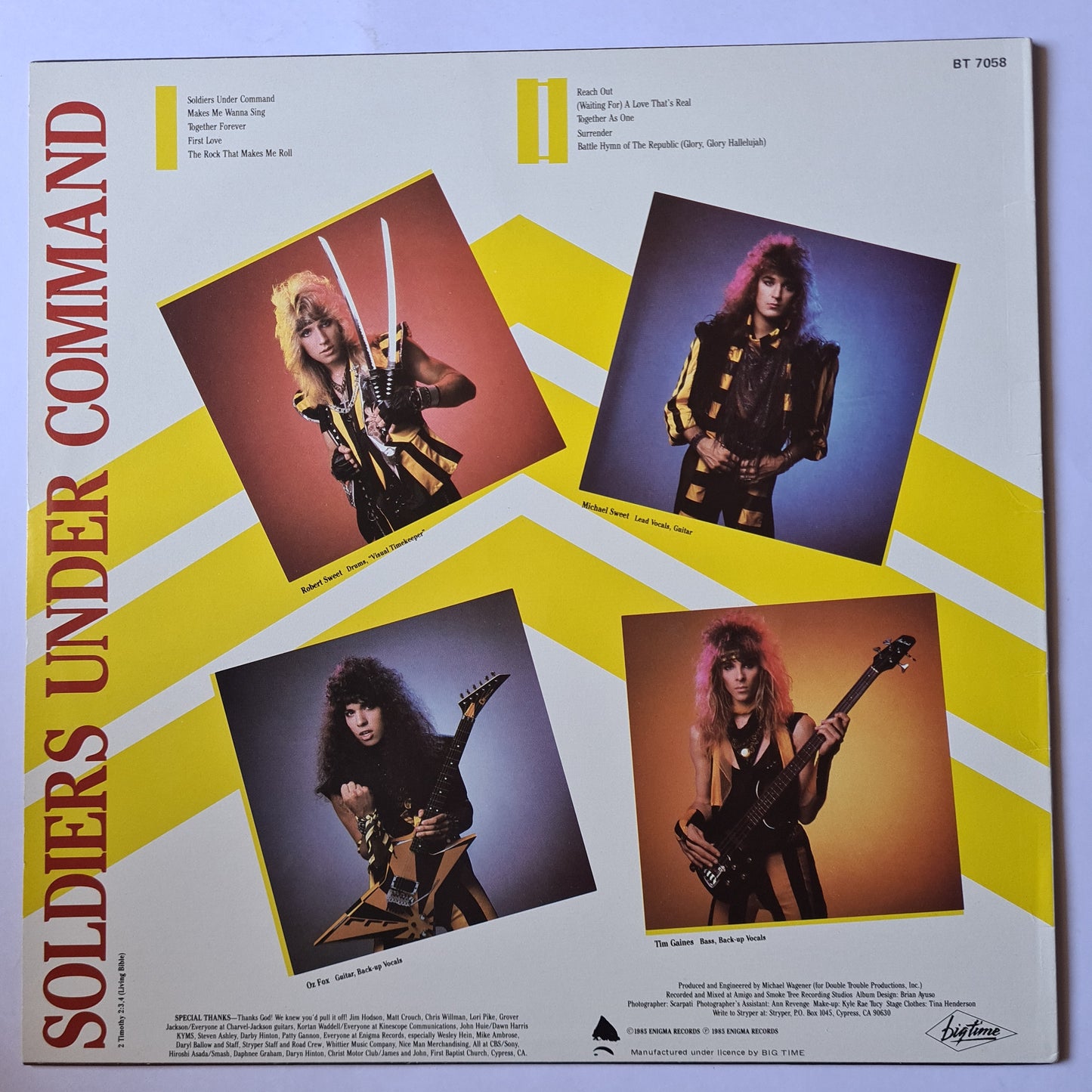 Stryper – Isaiah 53:5 Soldiers Under Command - 1985 - Vinyl Record