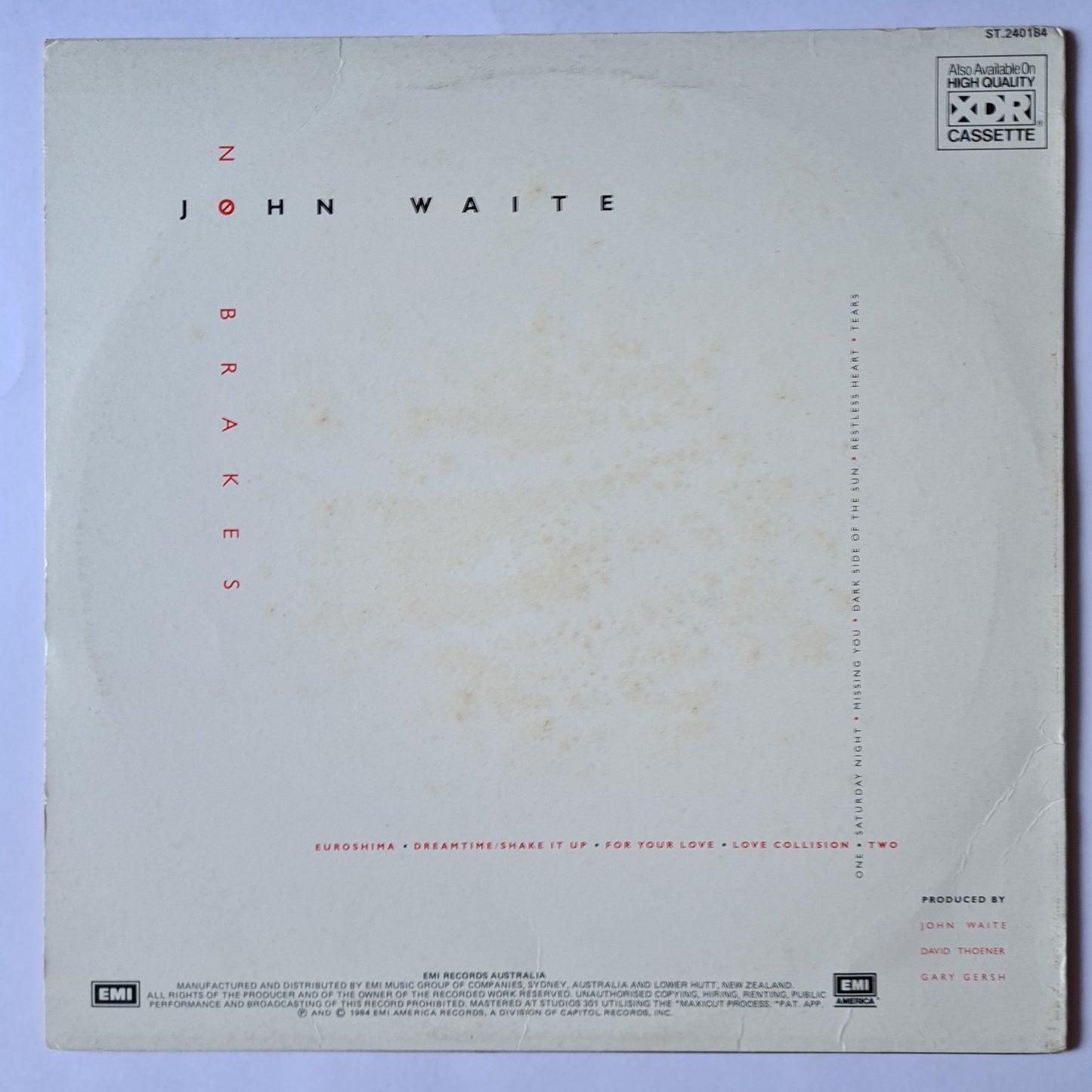 John Waite – No Brakes - 1984 - Vinyl Record