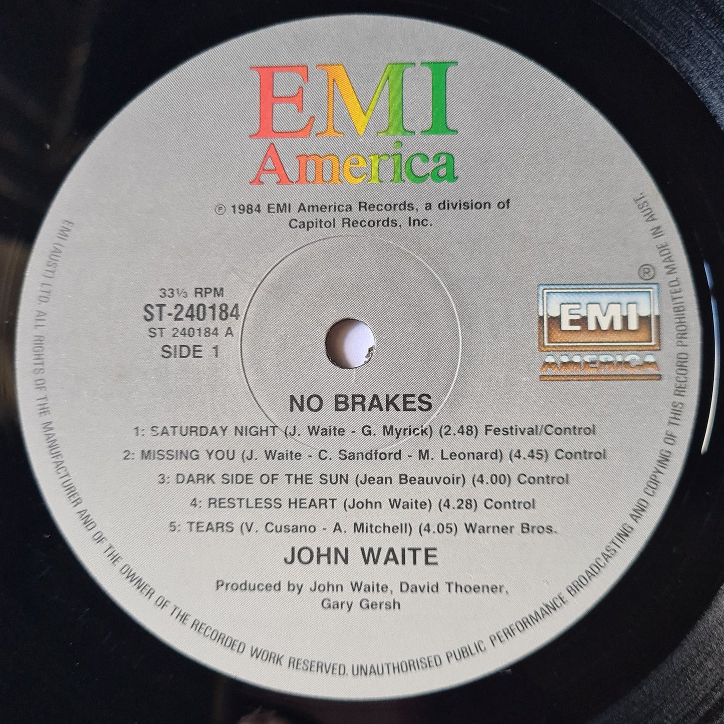 John Waite – No Brakes - 1984 - Vinyl Record