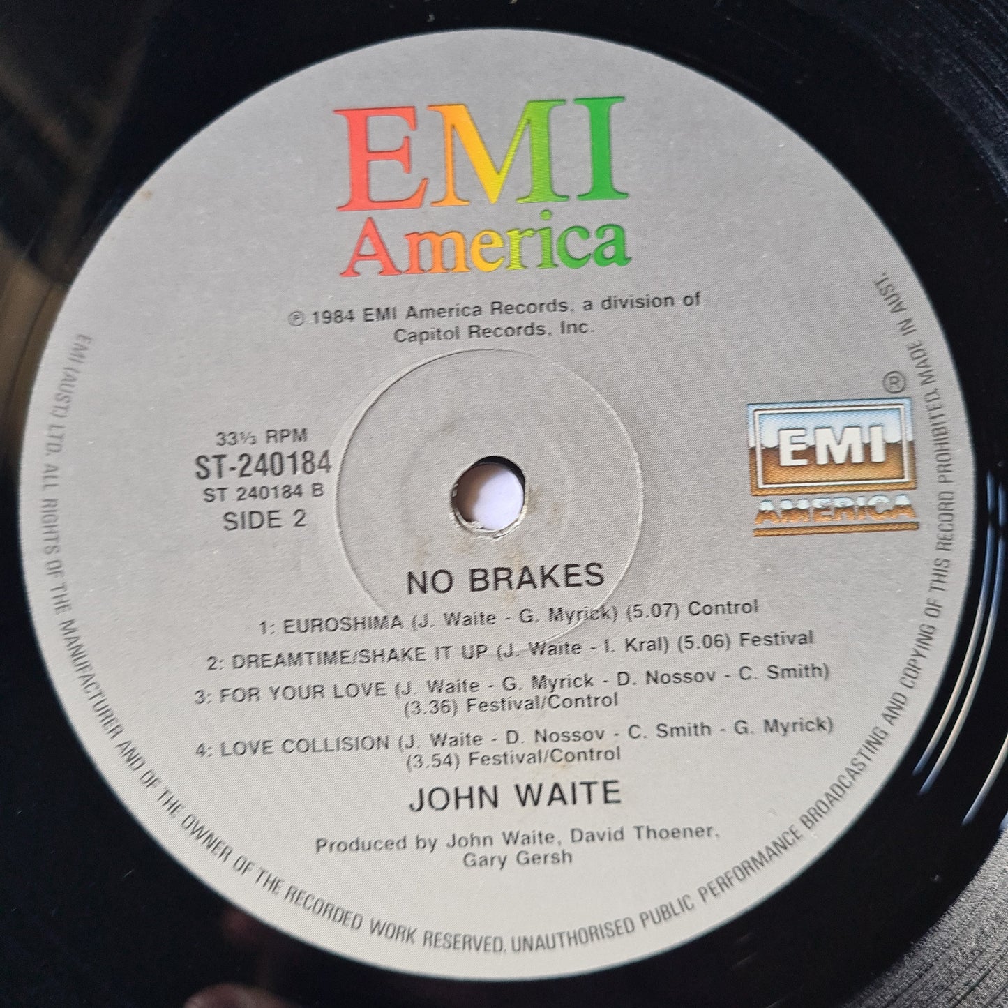 John Waite – No Brakes - 1984 - Vinyl Record