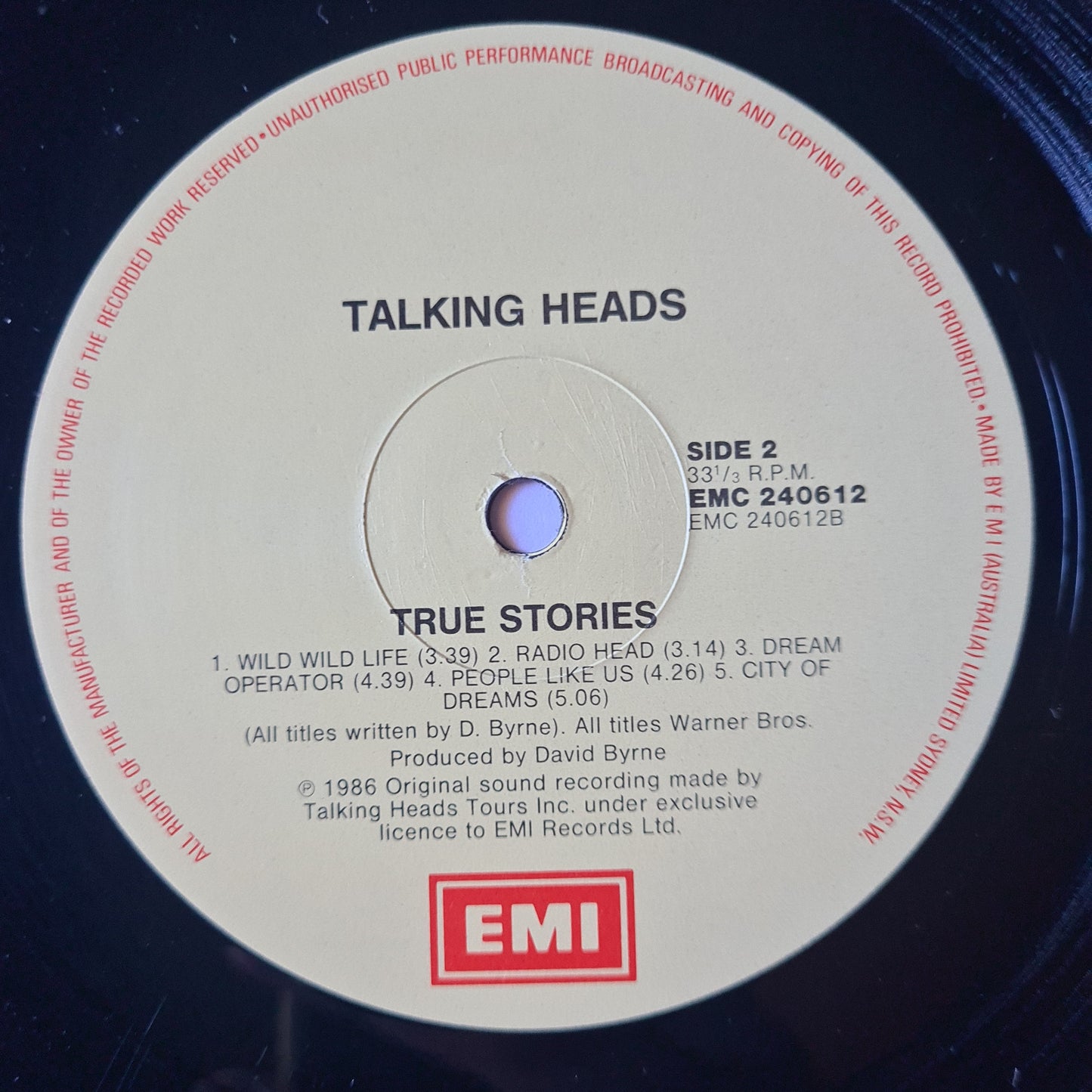 Talking Heads – True Stories - 1986 - Vinyl Record