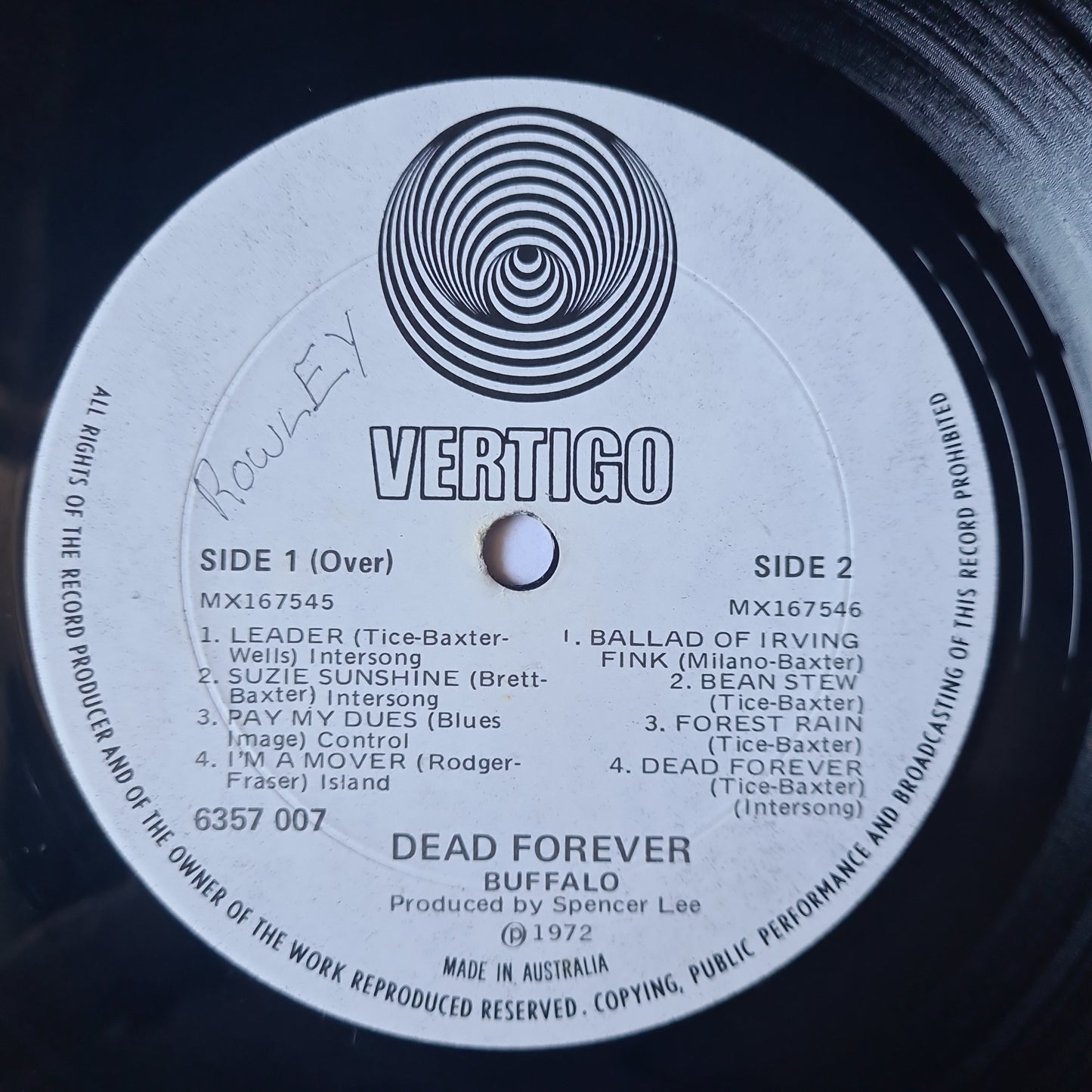 Buffalo – Dead Forever - 1972 (First Pressing, vertigo swirl label - Vinyl Record