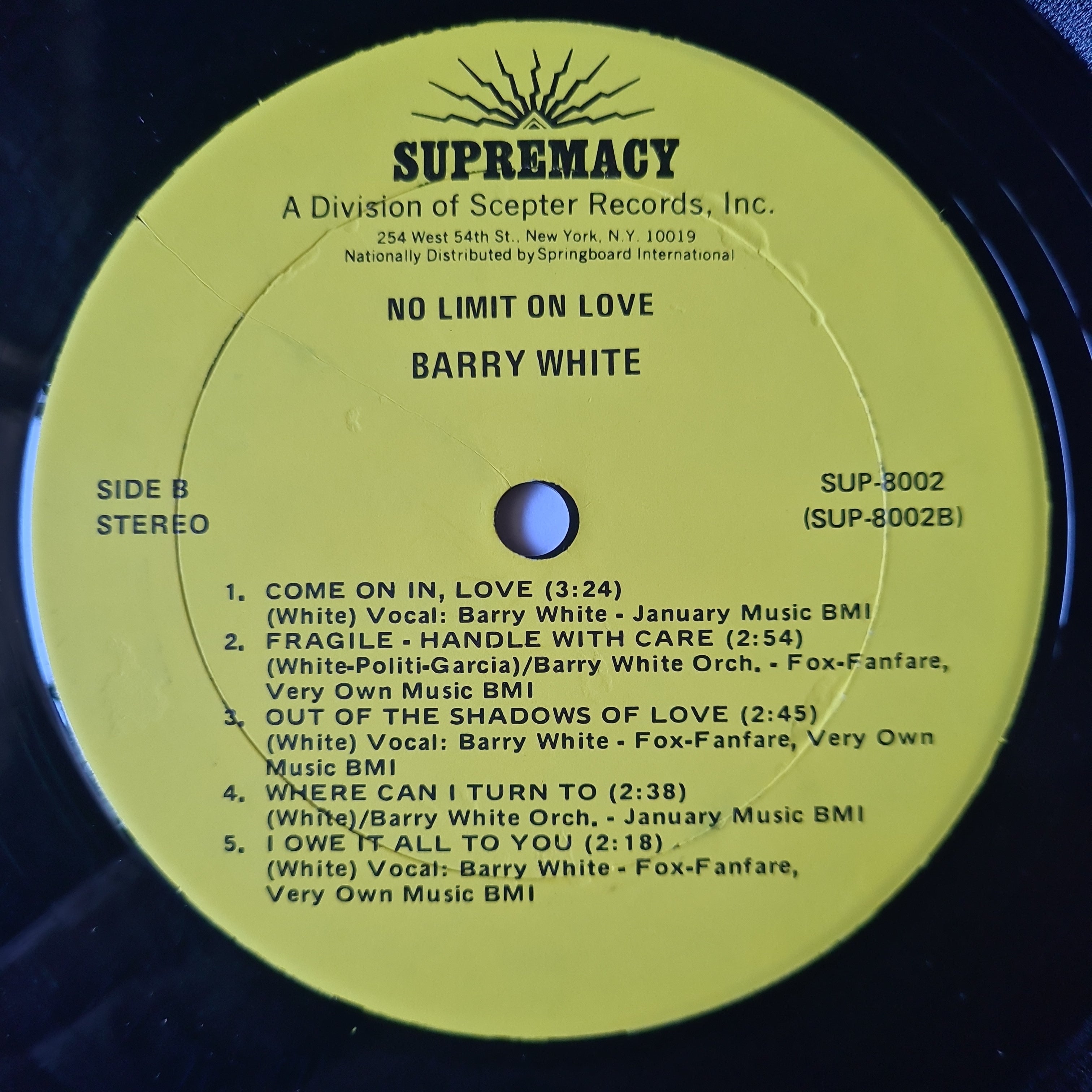 Barry White No Limit On Love 1974 Vinyl Record Sound Hound