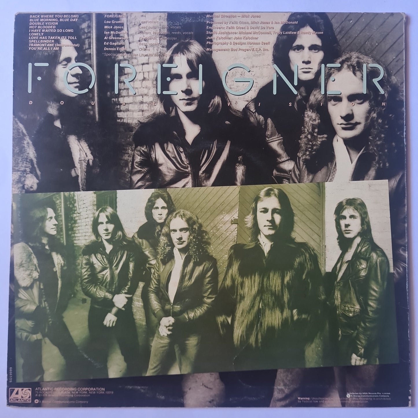 Foreigner – Double Vision - 1978 - Vinyl Record