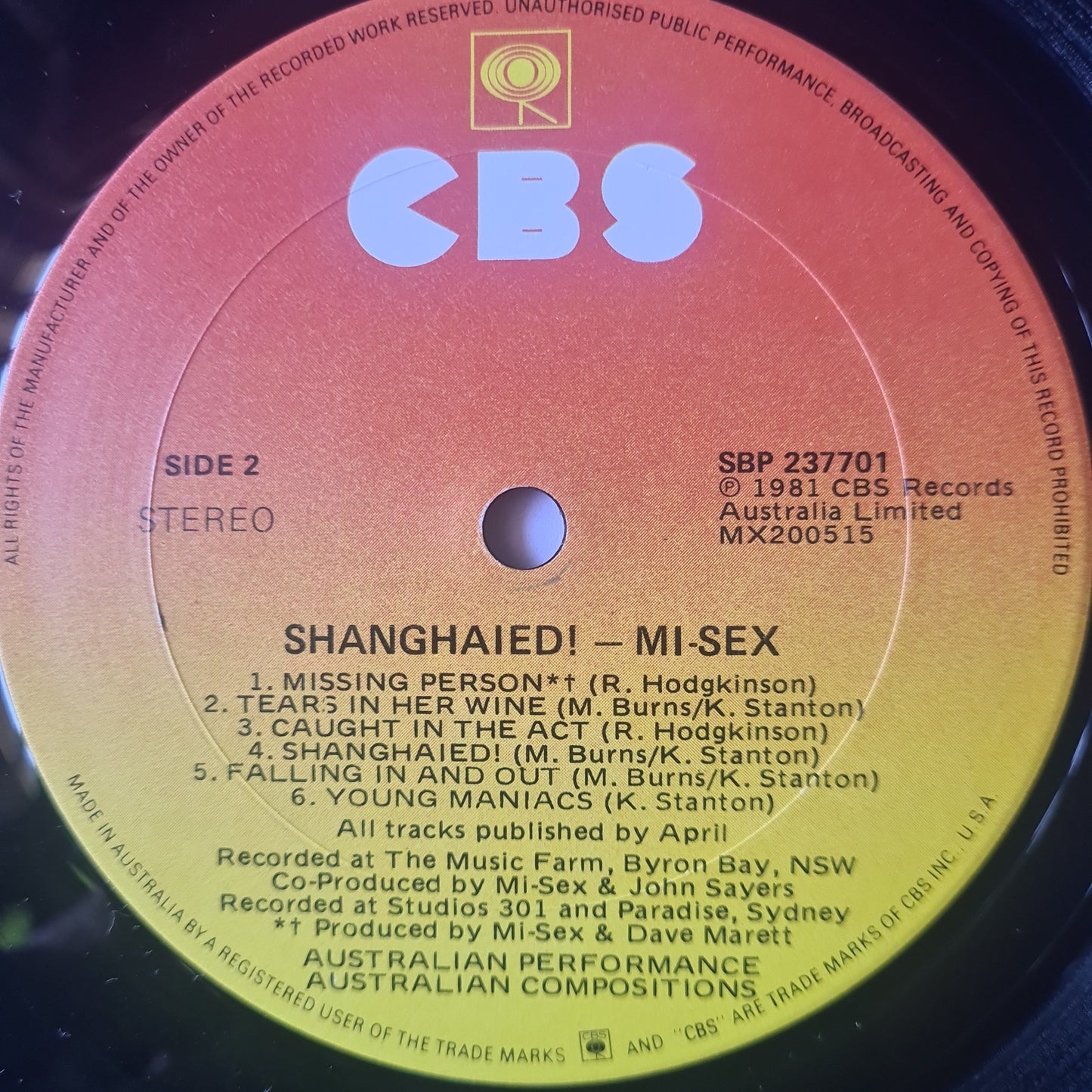 Mi-Sex – Shanghaied - 1981 - Vinyl Record